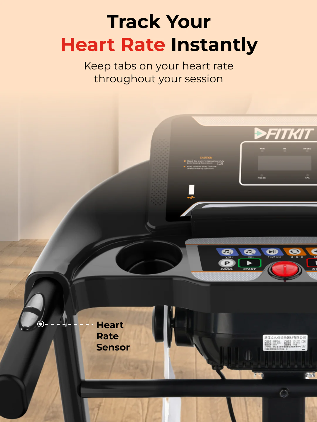 FT98Steel 3HP Treadmill | 3-Level Manual-Incline | Max Speed-12.8kmph | Max Weight-100kg (with 6 months extended warranty) - Image 9