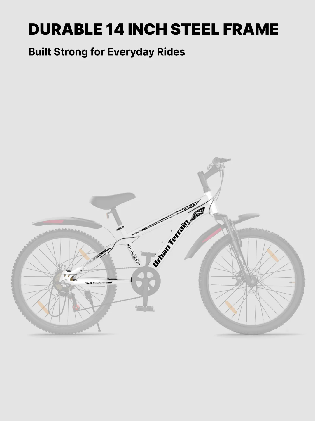 Galaxy Max Mountain Bike Steel 7 Speed Cycle 24 inch Tyre, White With Front Suspension, Single Wall Rim and Dual Disc Brakes Ideal For 4.5 ft to 5.3 ft - Image 8