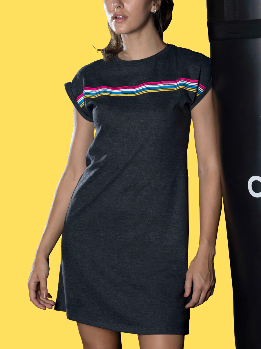 Women Go-beyond Athletic Charcoal Dress - Image 3