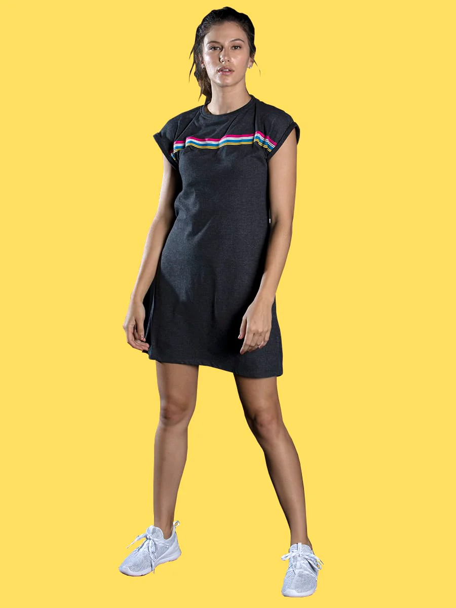 Women Go-beyond Athletic Charcoal Dress - Image 5