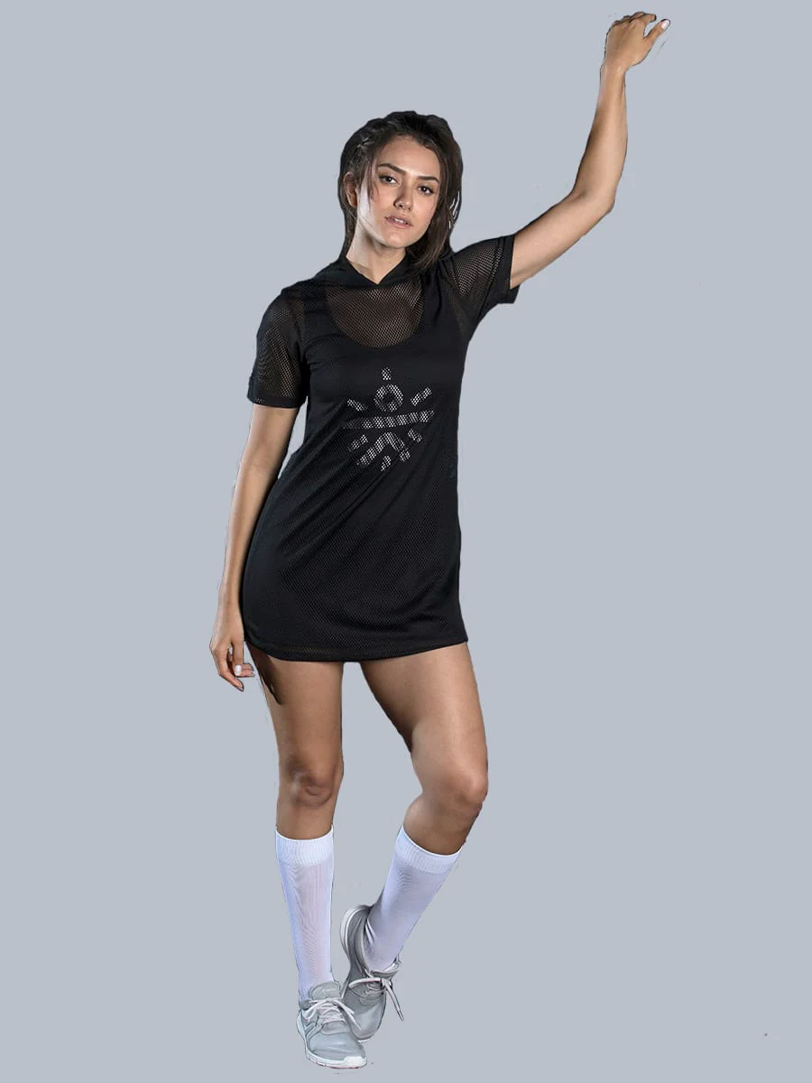 Women Go-beyond Black Mesh Dress - Image 3