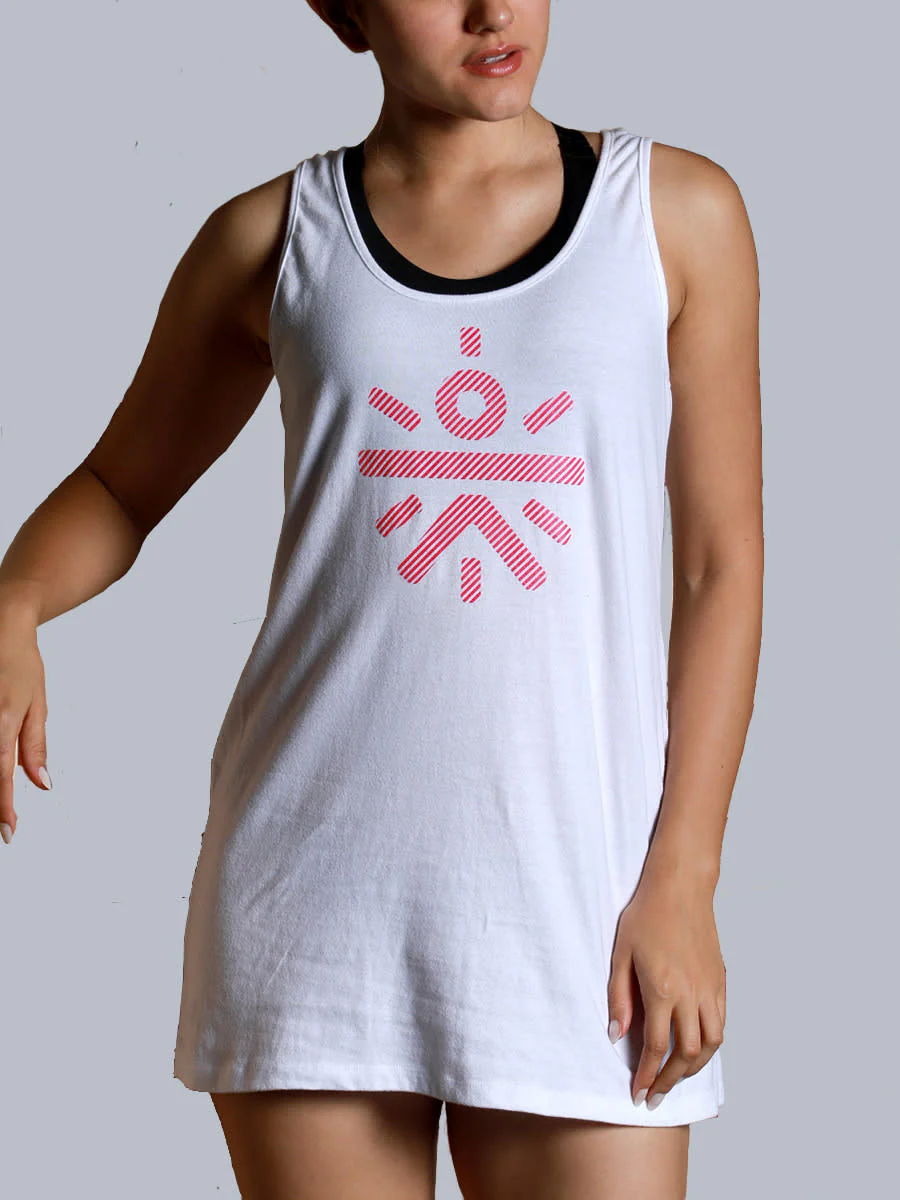 Women Go-beyond White Mesh Dress - Image 3