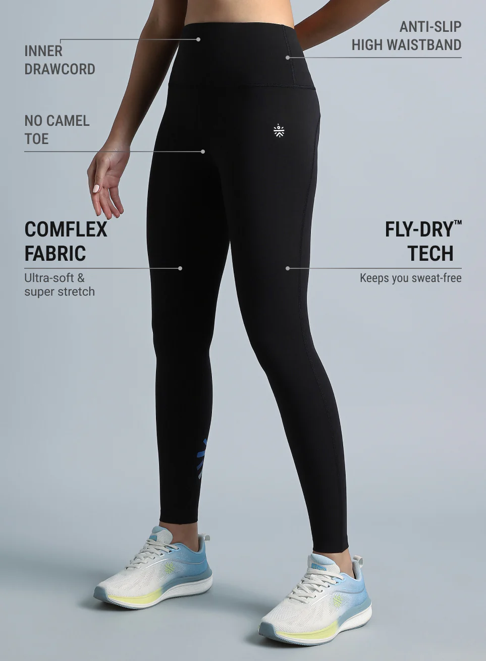 Black Graphic Print Active Tights - Image 5