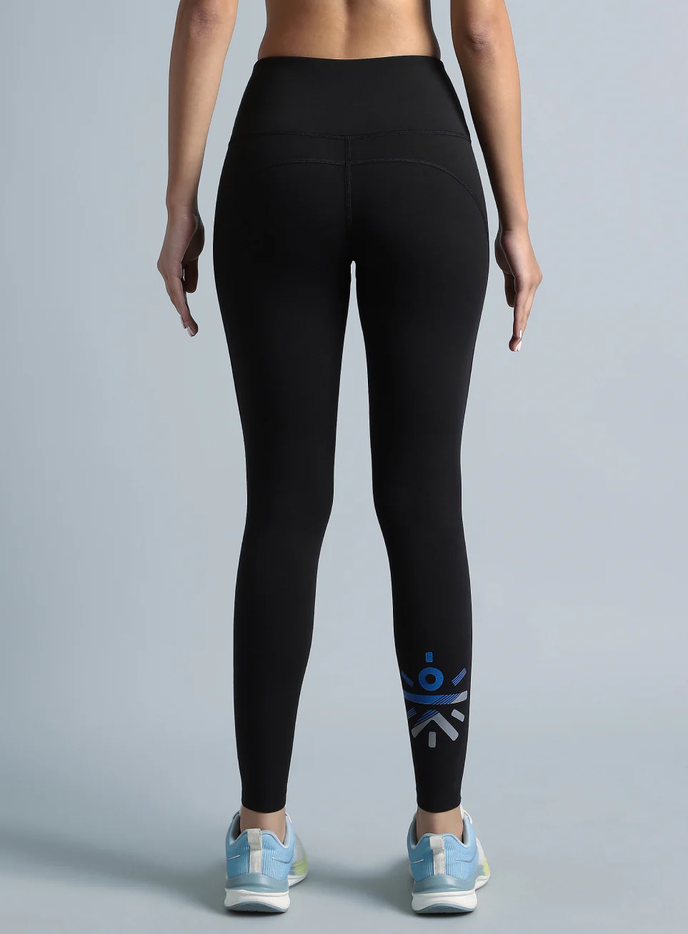 Black Graphic Print Active Tights - Image 6