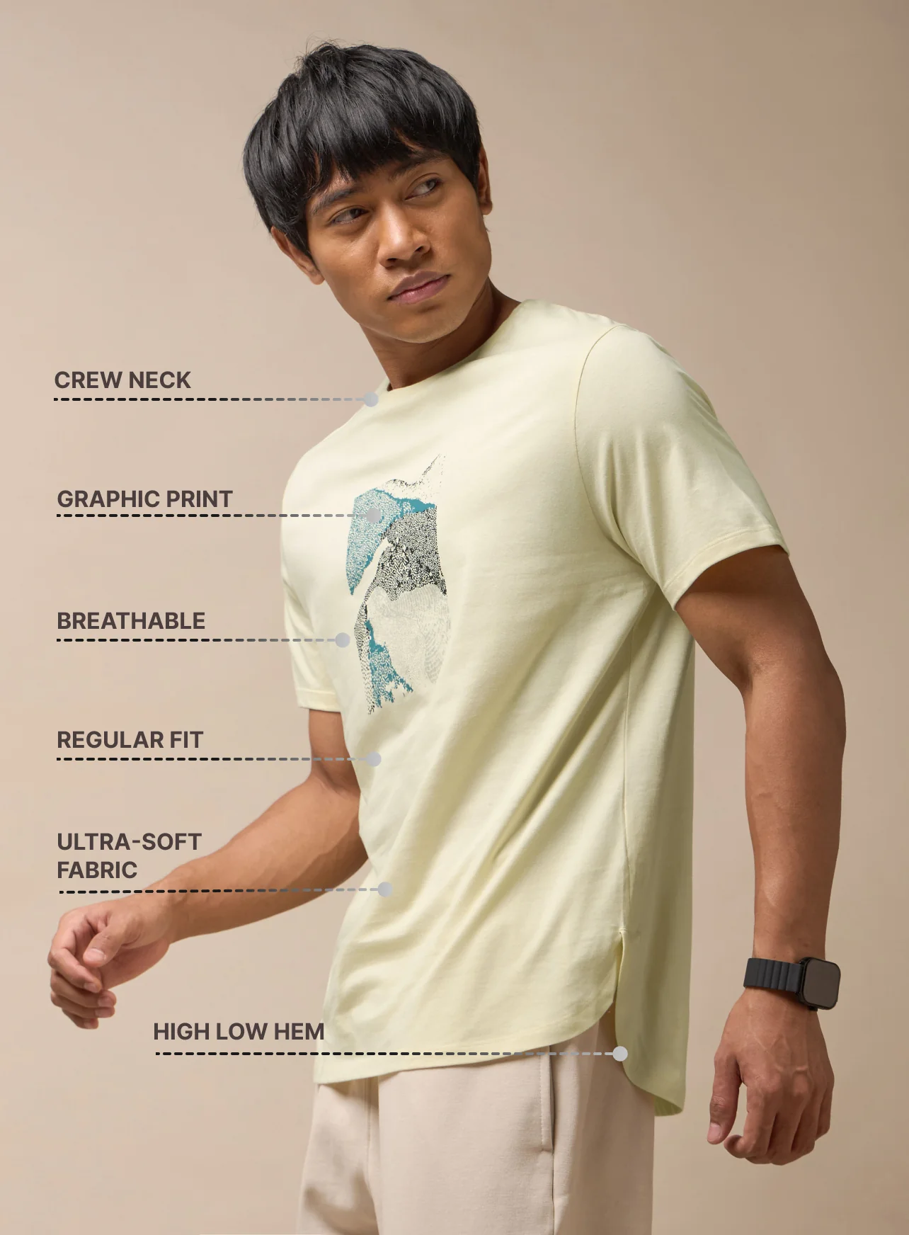 Gravel Print Yoga T-shirt - Image 4