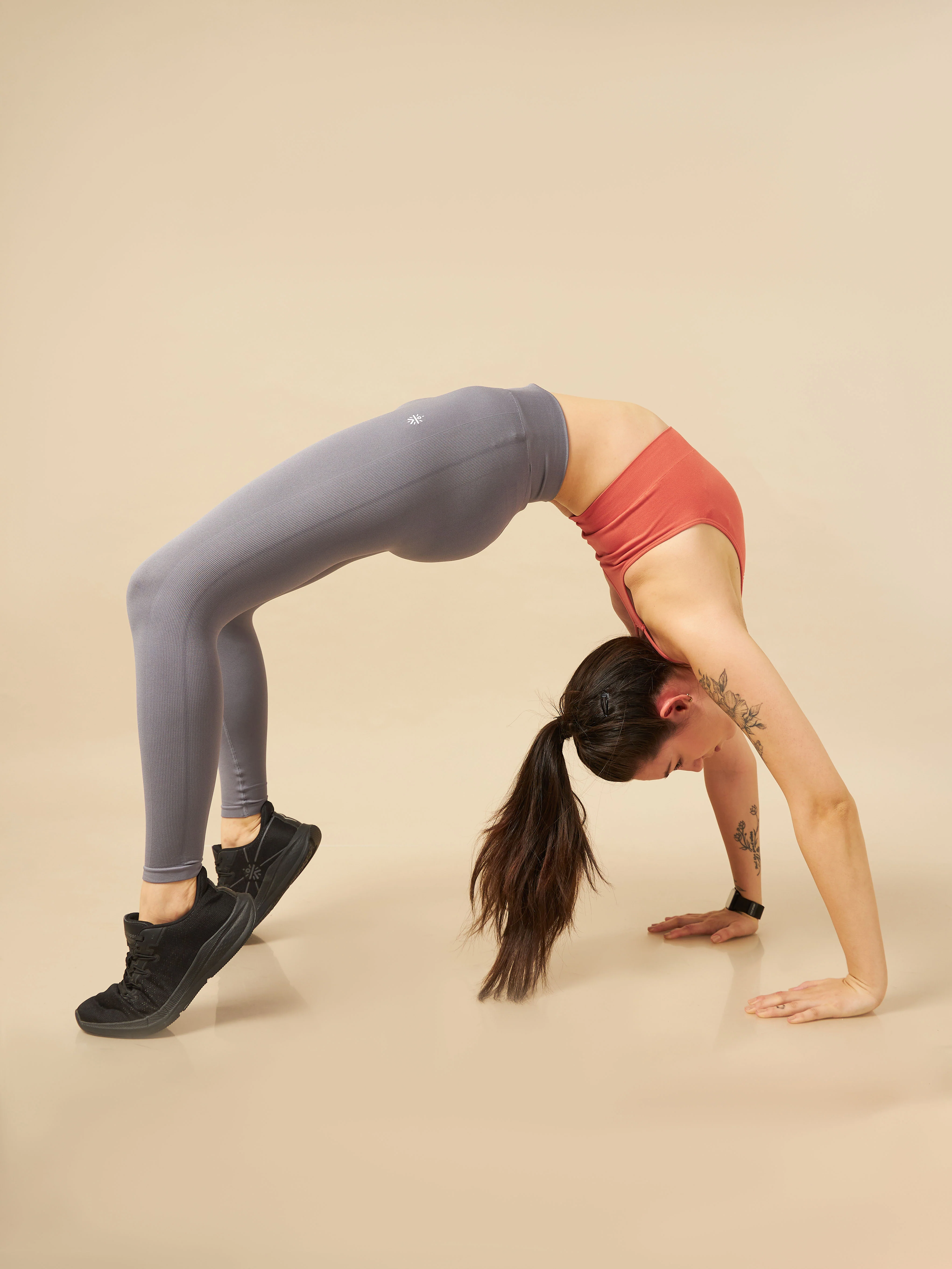 Grey Seamless Sports Tights - Image 2