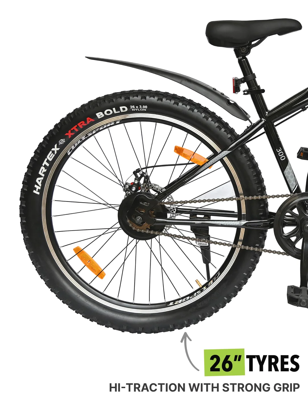GTX30026TBLACK Steel Single Speed 26 inch Mountain Cycle, Front Suspension and Double Wall Alloy Rim, - Image 6