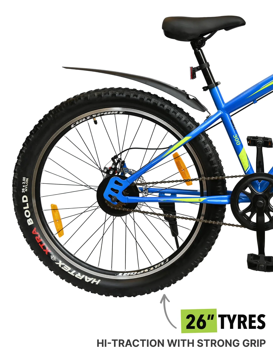 GTX30026TBLUE Steel Single Speed 26 inch Mountain Cycle, Front Suspension and Double Wall Rim - Image 6