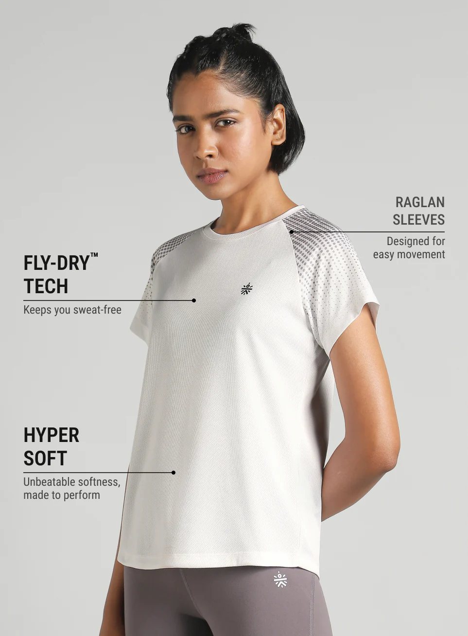 Halftone Print Raglan Workout T-shirt - Image 5