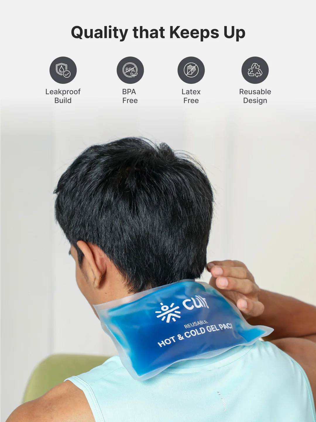 Hot & Cold Gel Pack with Eye Mask Reusable Pain Relief for Headaches, Puffiness, Injuries & Everyday Recovery Pack of 3 - Image 3