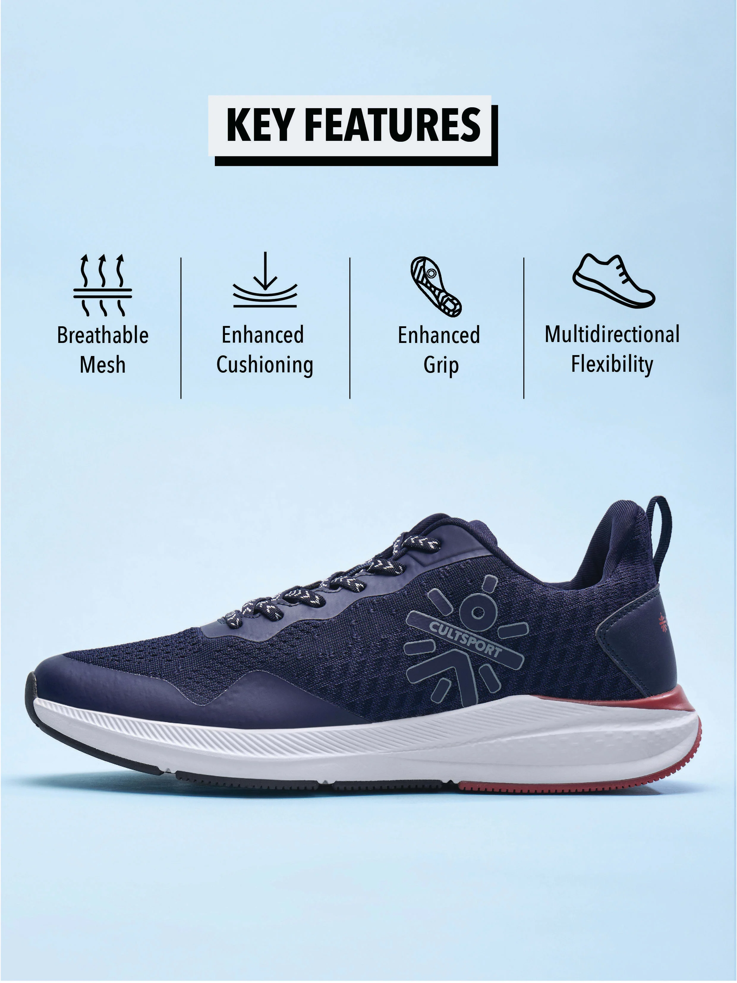 cult Hustle Men Running Shoes - Navy - Image 3
