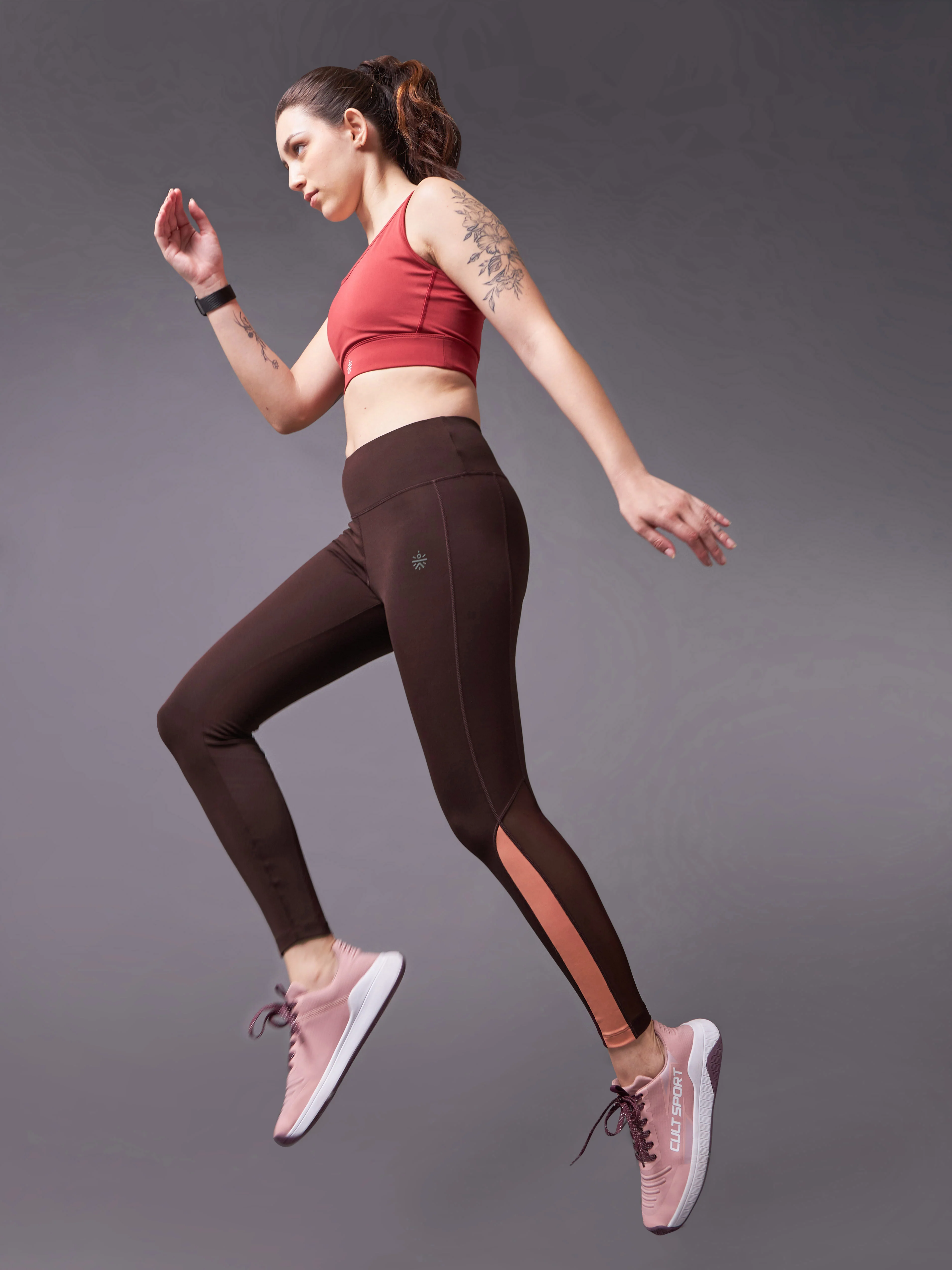 Iconic Brown Running Tights - Image 2