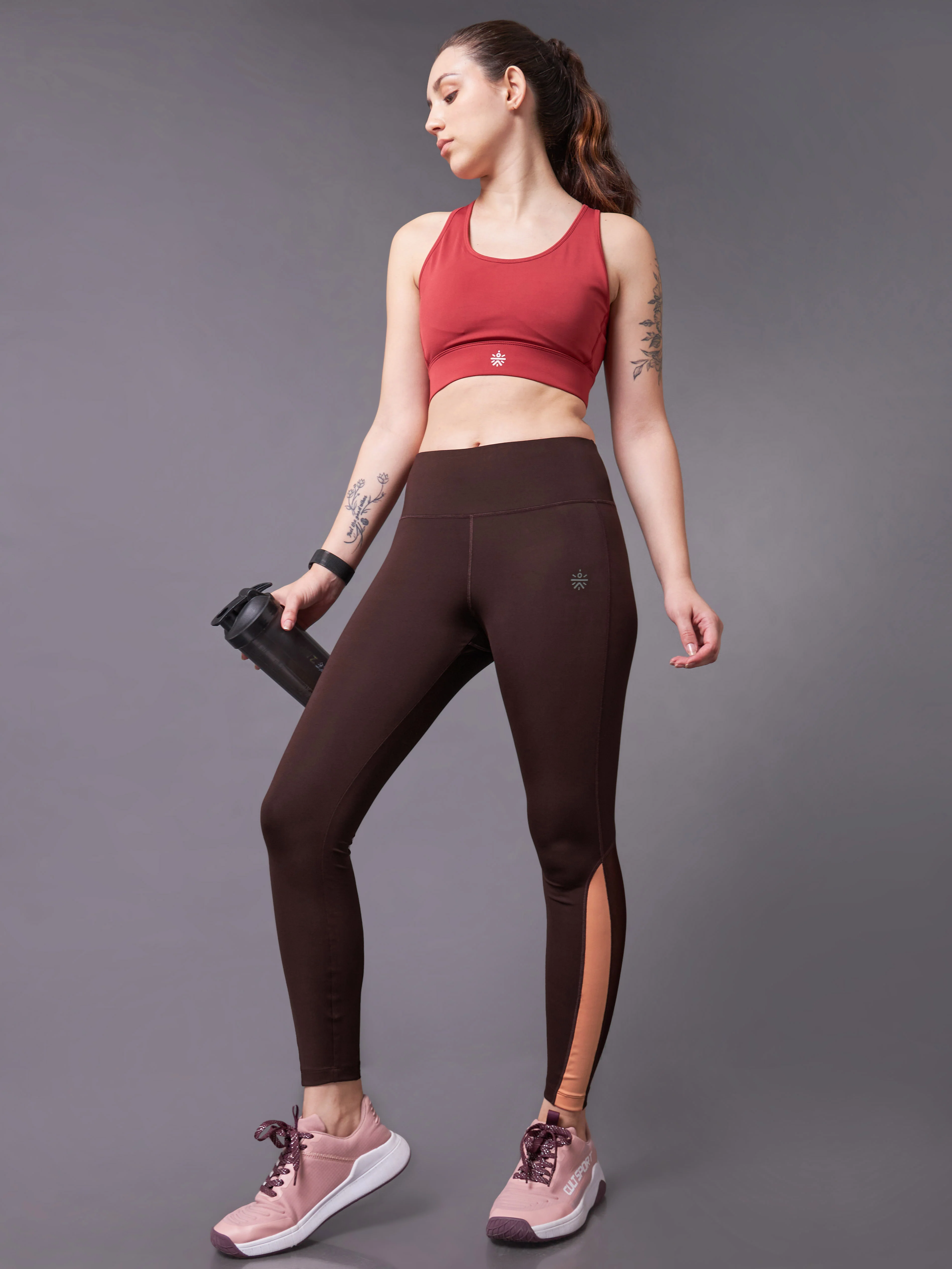 Iconic Brown Running Tights - Image 3