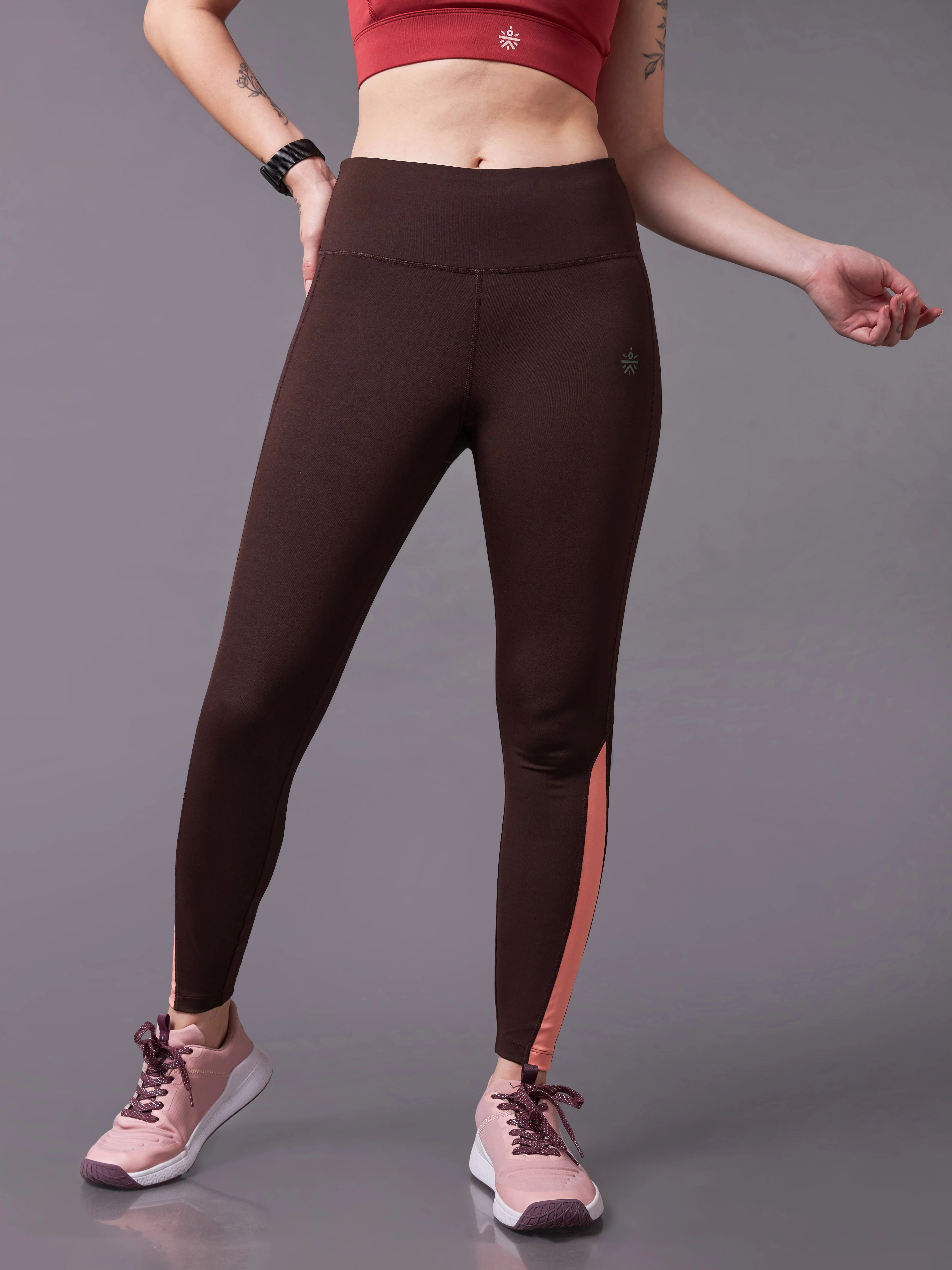 Iconic Brown Running Tights - Image 4