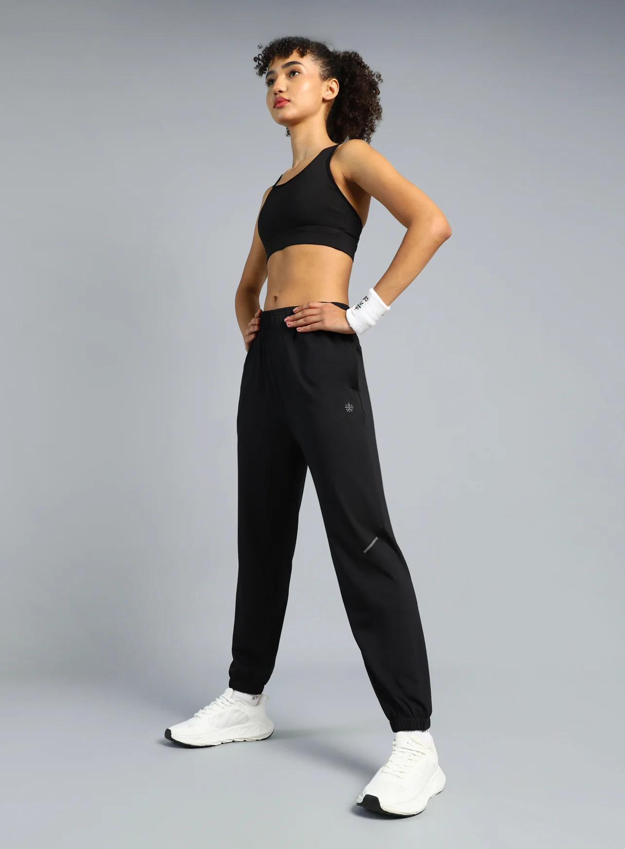 Women's Black Iconic Running Joggers - Image 2
