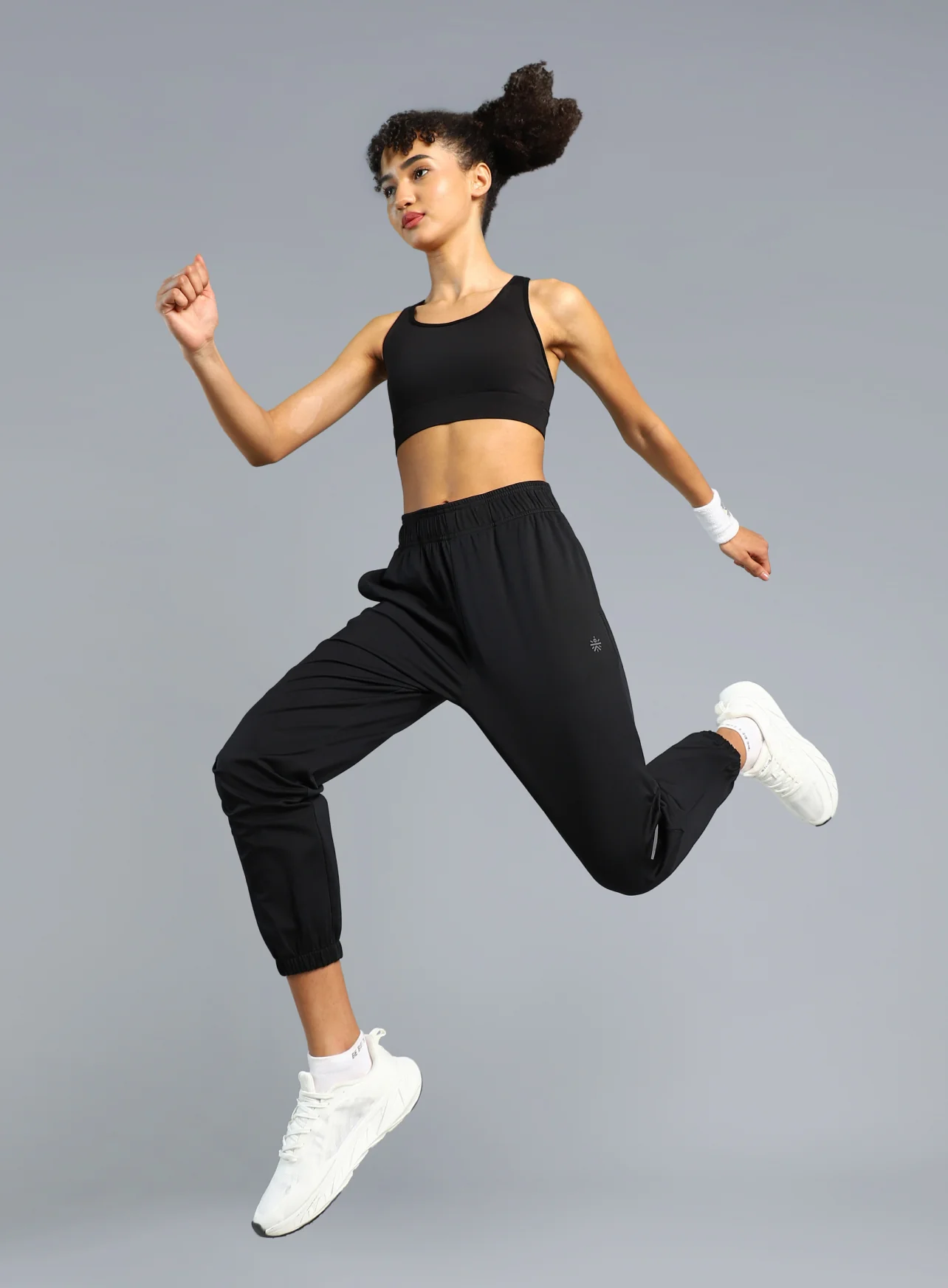 Women's Black Iconic Running Joggers - Image 3