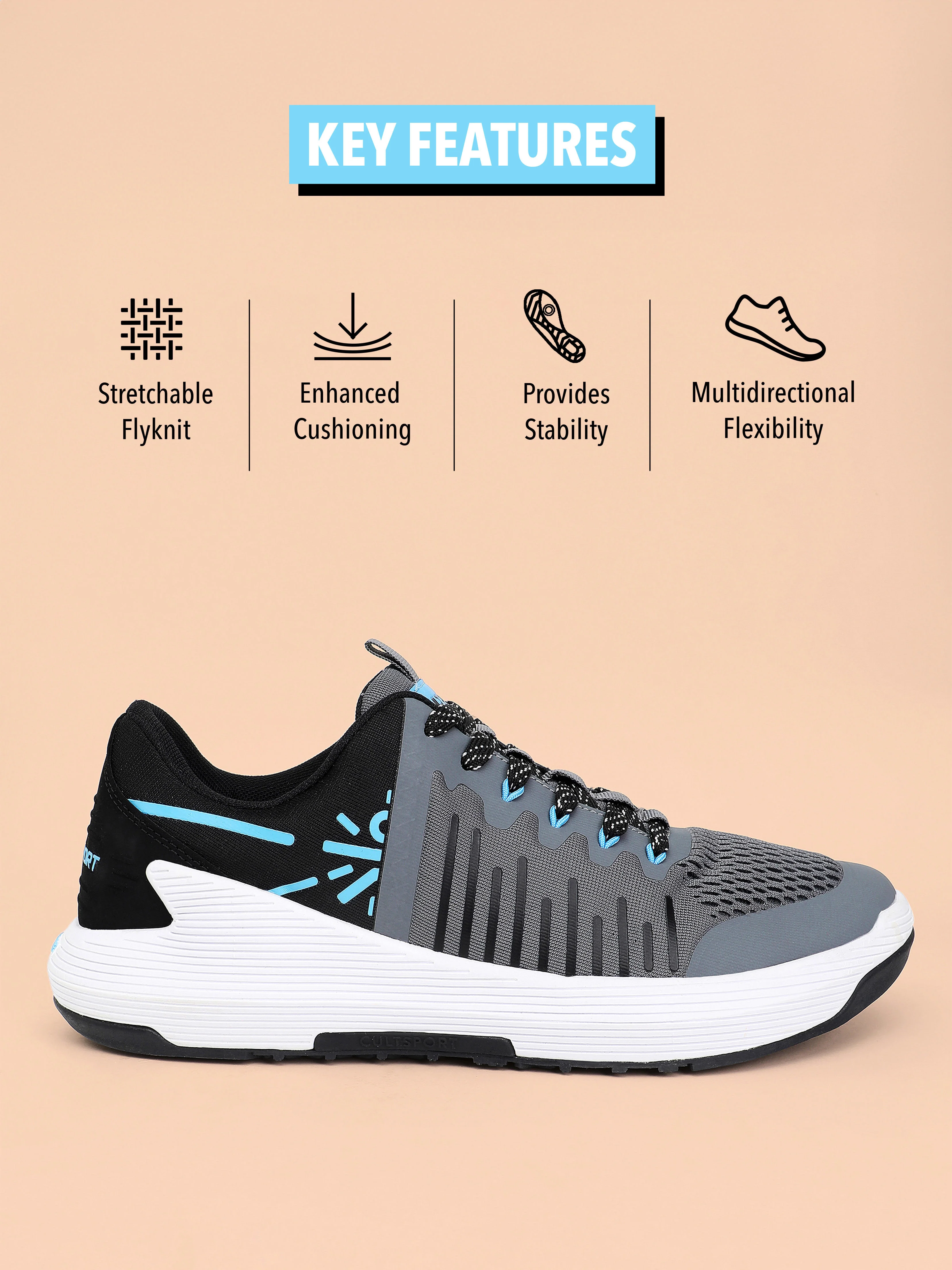 cult Impact Men Training Shoes - Grey - Image 3