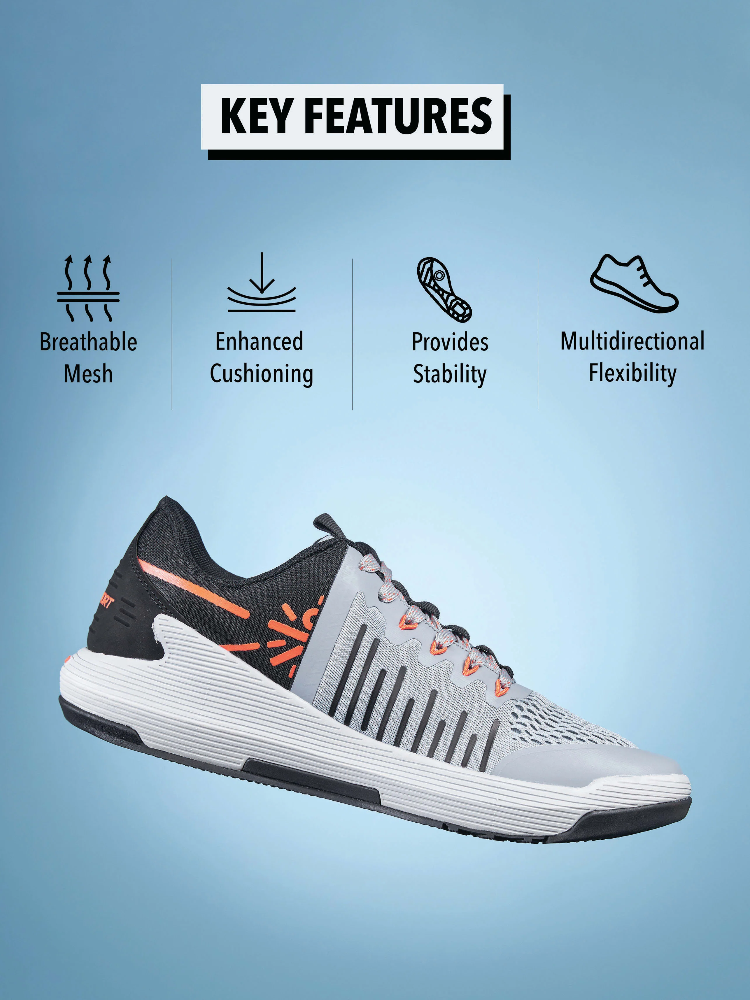 cult Impact Men Training Shoes - Grey - Image 3