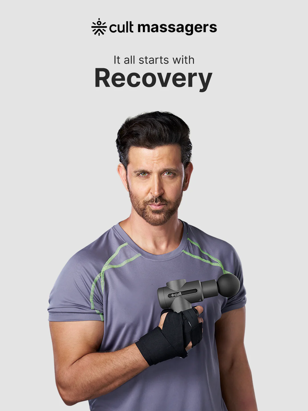 Cult Impact X, Full Body Gun Massager with Hot and Cold Therapy, 3000mAh battery, 6 Interchangeable heads, 6 Speed levels, Silicone head, Carry Pouch. - Image 2