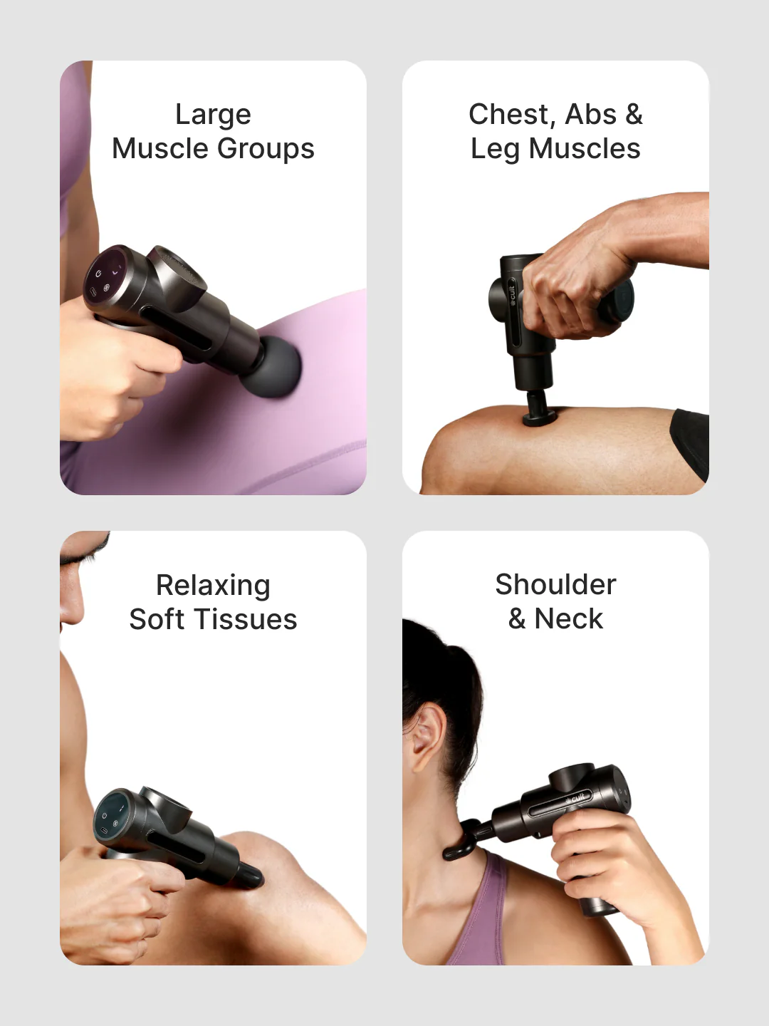 Cult Impact X, Full Body Gun Massager with Hot and Cold Therapy, 3000mAh battery, 6 Interchangeable heads, 6 Speed levels, Silicone head, Carry Pouch. - Image 5