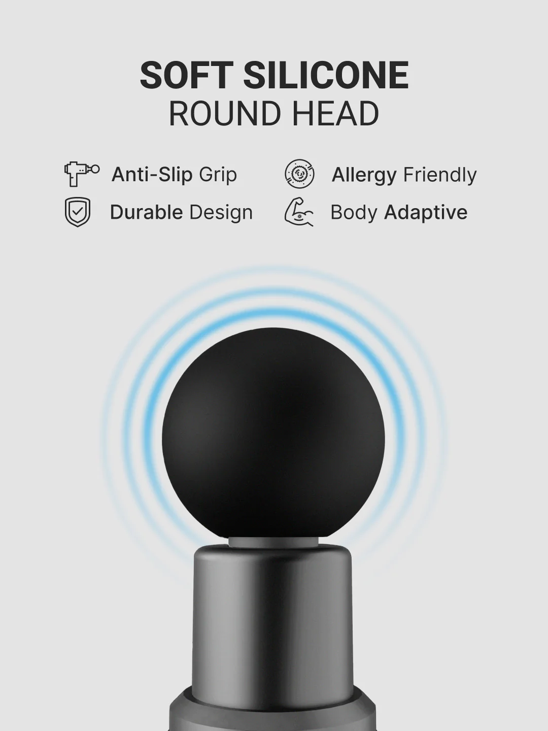 Cult Impact X, Full Body Gun Massager with Hot and Cold Therapy, 3000mAh battery, 6 Interchangeable heads, 6 Speed levels, Silicone head, Carry Pouch. - Image 6