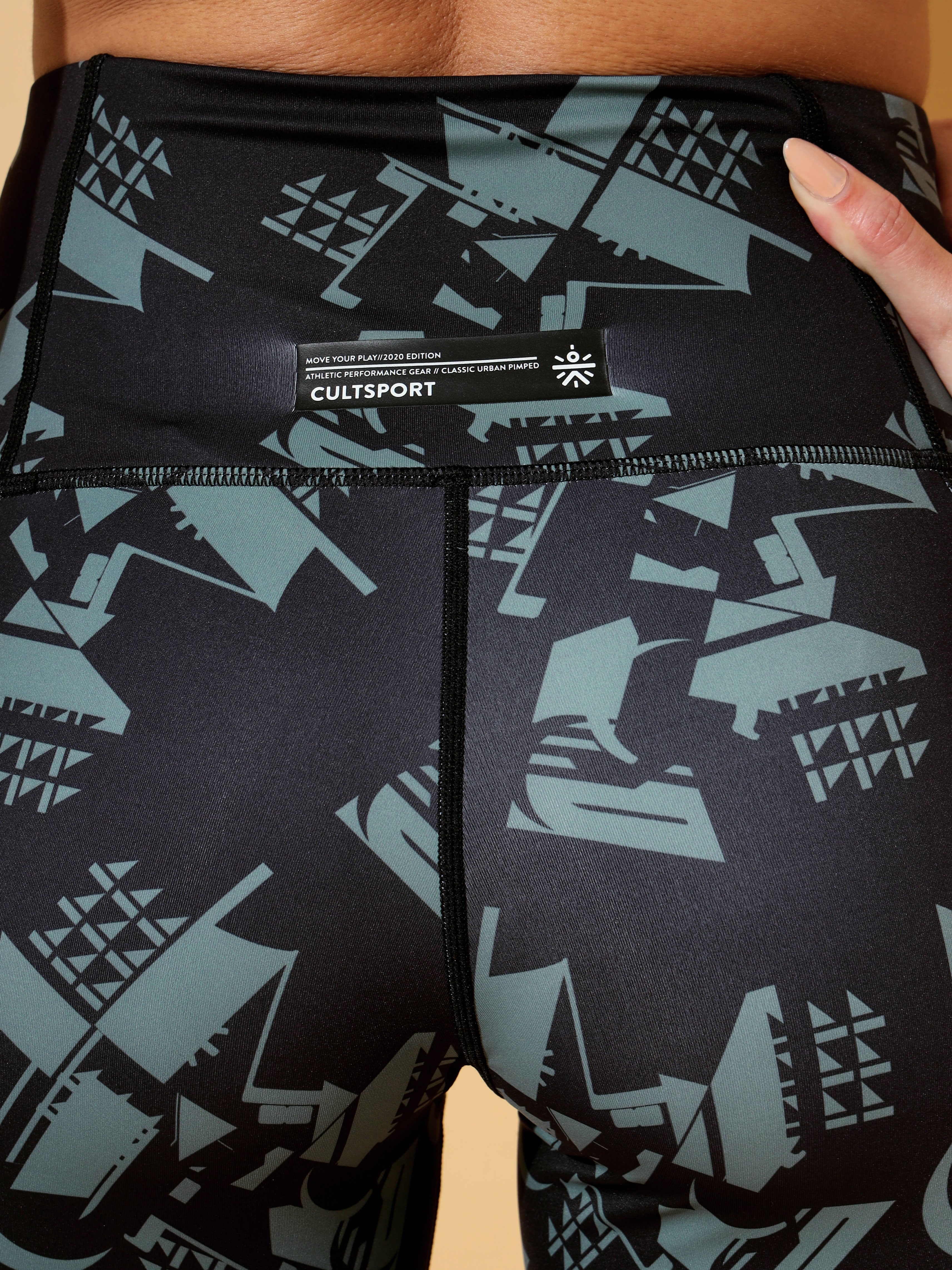 Absolute Fit Abstract Black Print Tights - Image 5