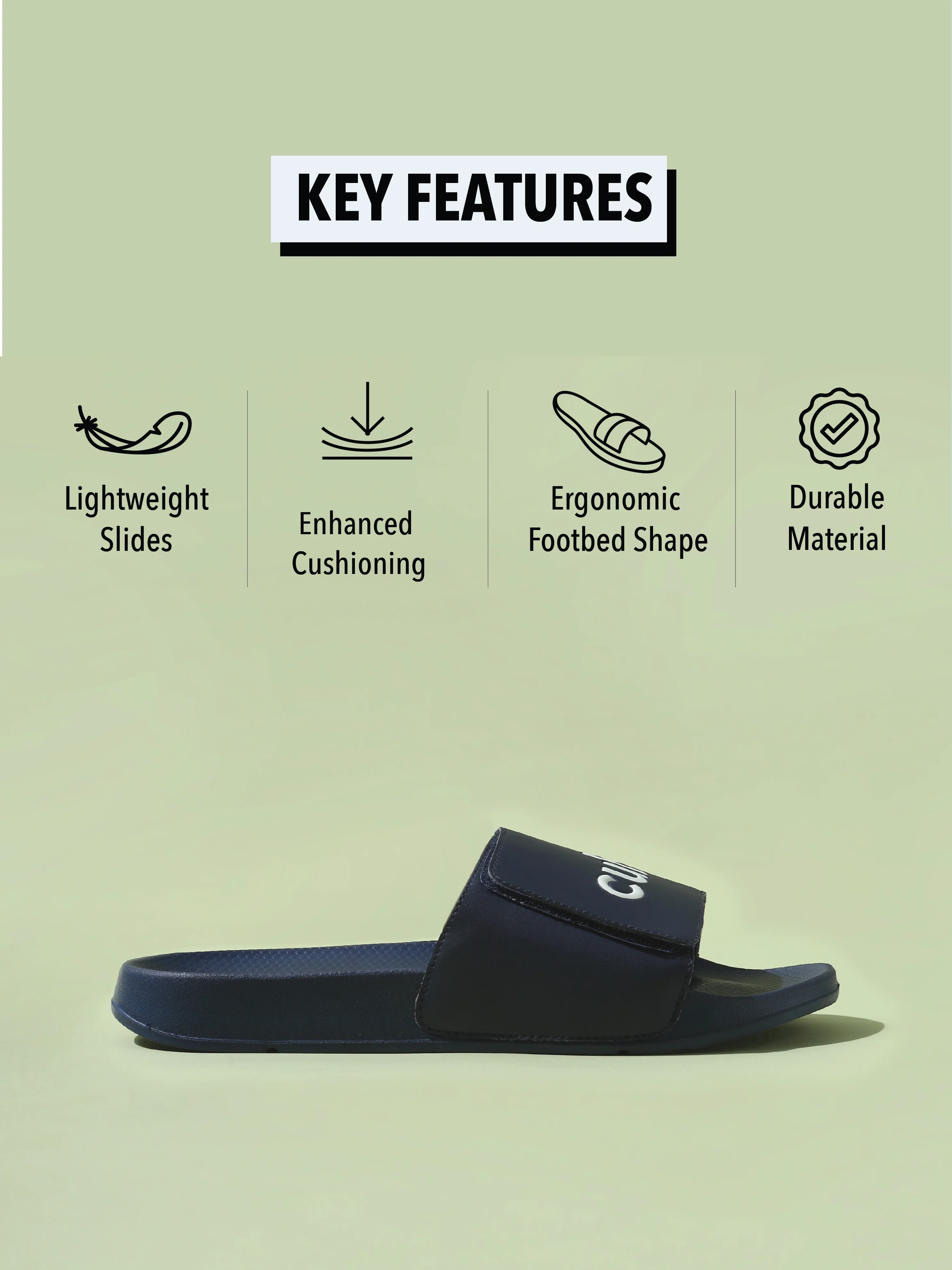 cult Locomo Navy Men Slides - Image 3