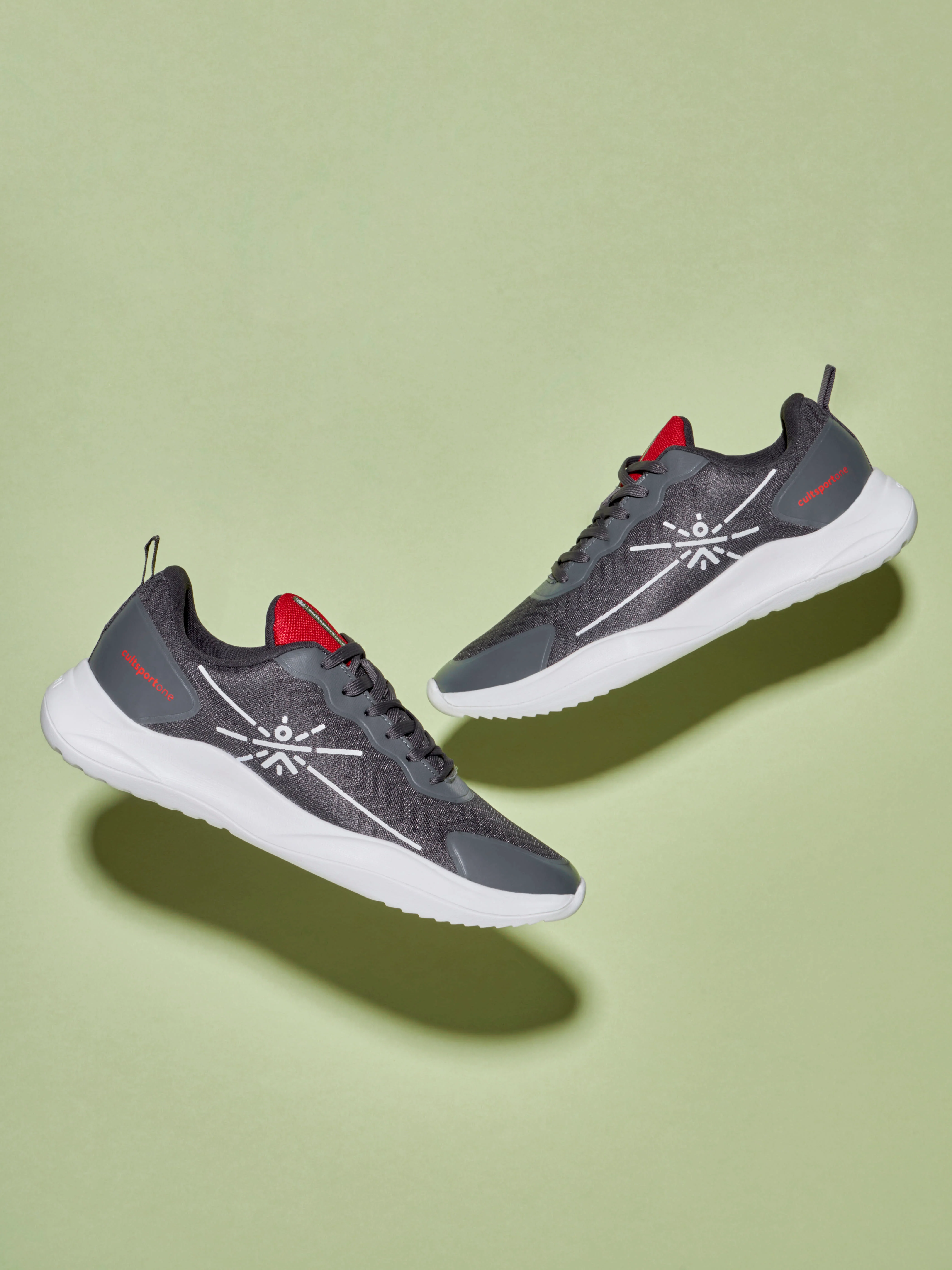 cult Lope Men Running Shoes - Grey/Red - Image 2
