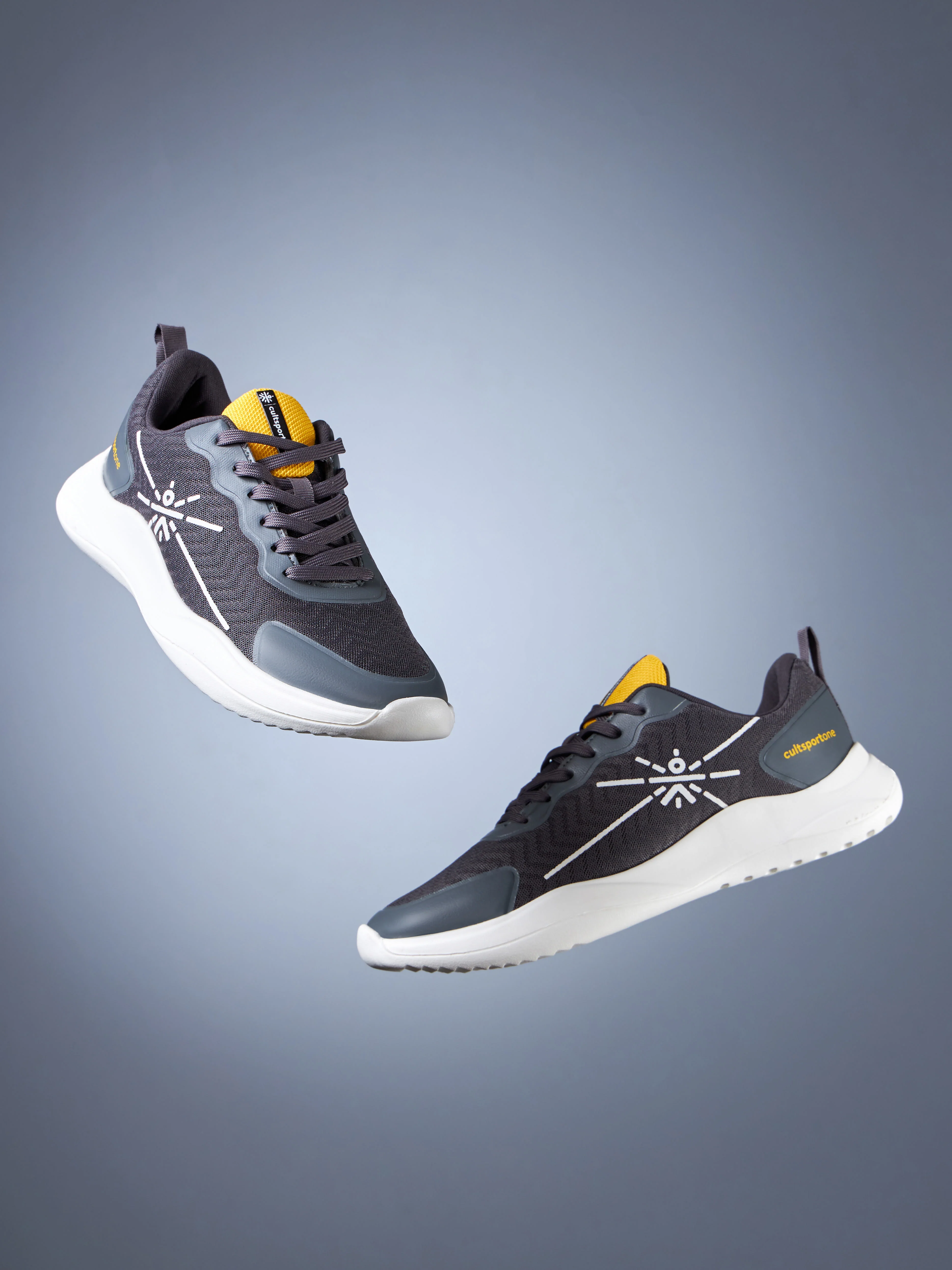 cult Lope Men Running Shoes - Grey/Yellow - Image 3