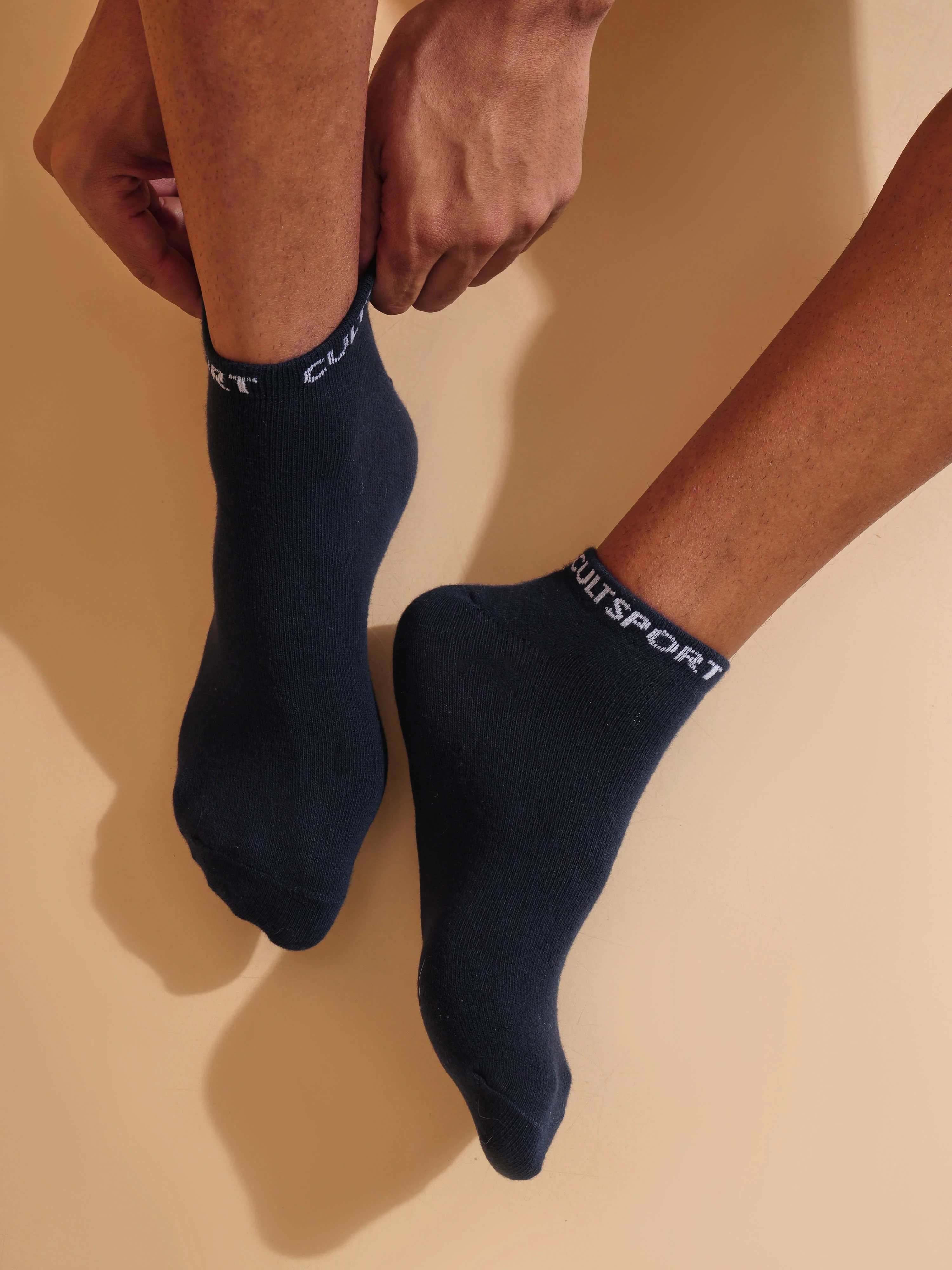 Sports Low Ankle Length Pack of 3 Black,Grey & Navy Men's Socks - Image 2