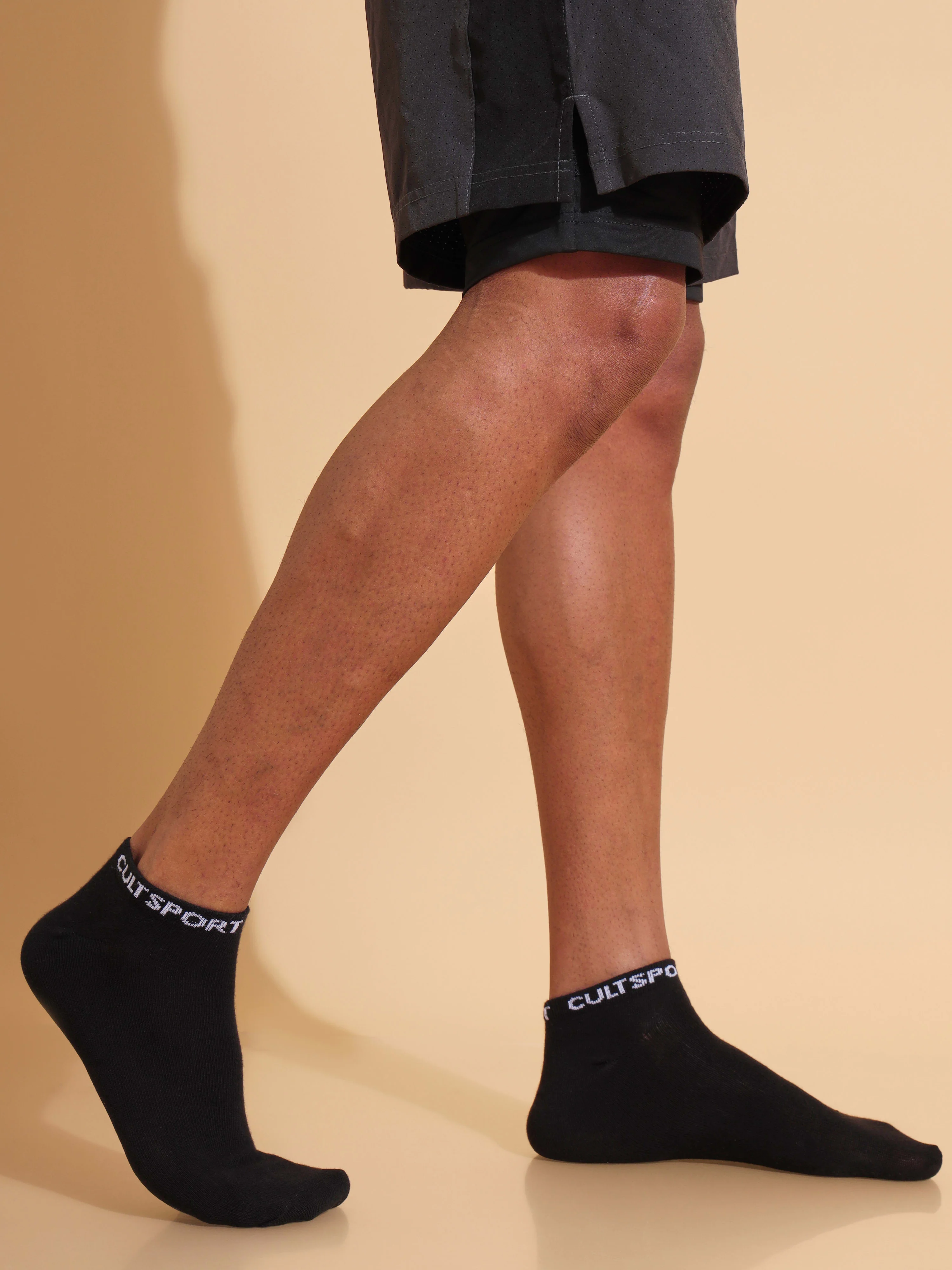 Sports Low Ankle Length Pack of 3 Black,Grey & Navy Men's Socks - Image 5