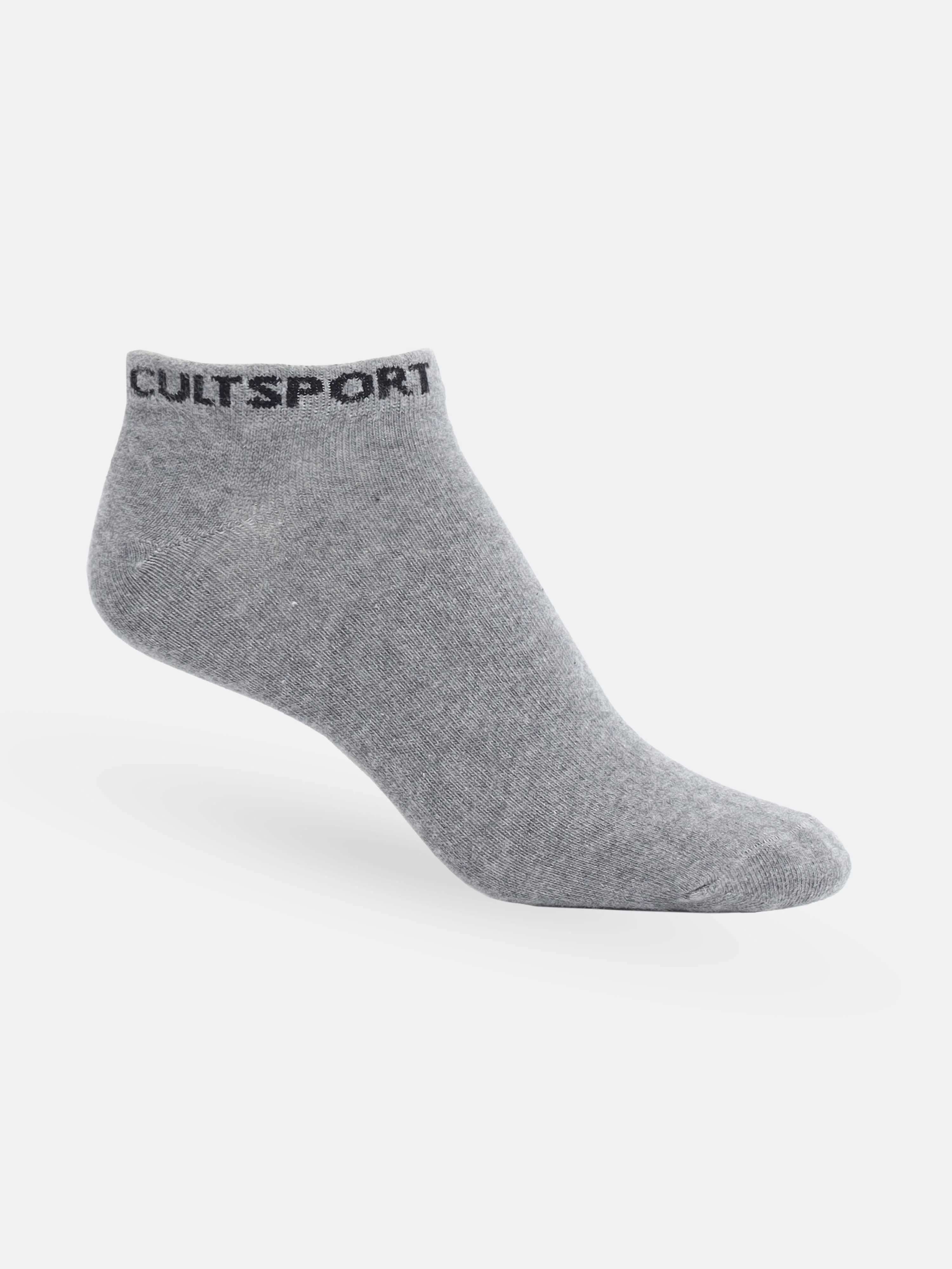 Sports Low Ankle Length Pack of 3 Peach,Black & Grey Women's Cotton Socks - Image 3