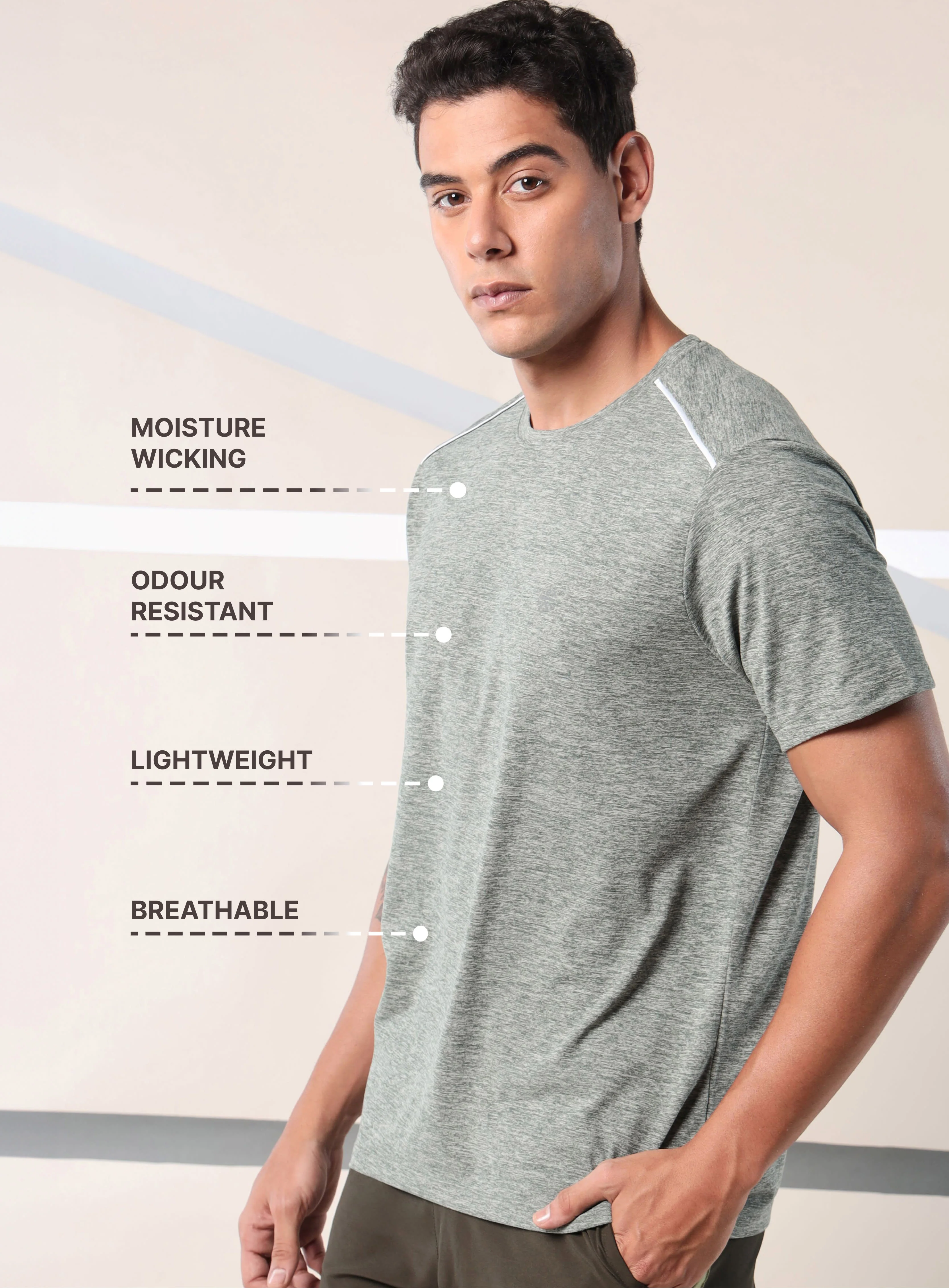 Move All Day Olive Comfortech T-shirt - Image 5