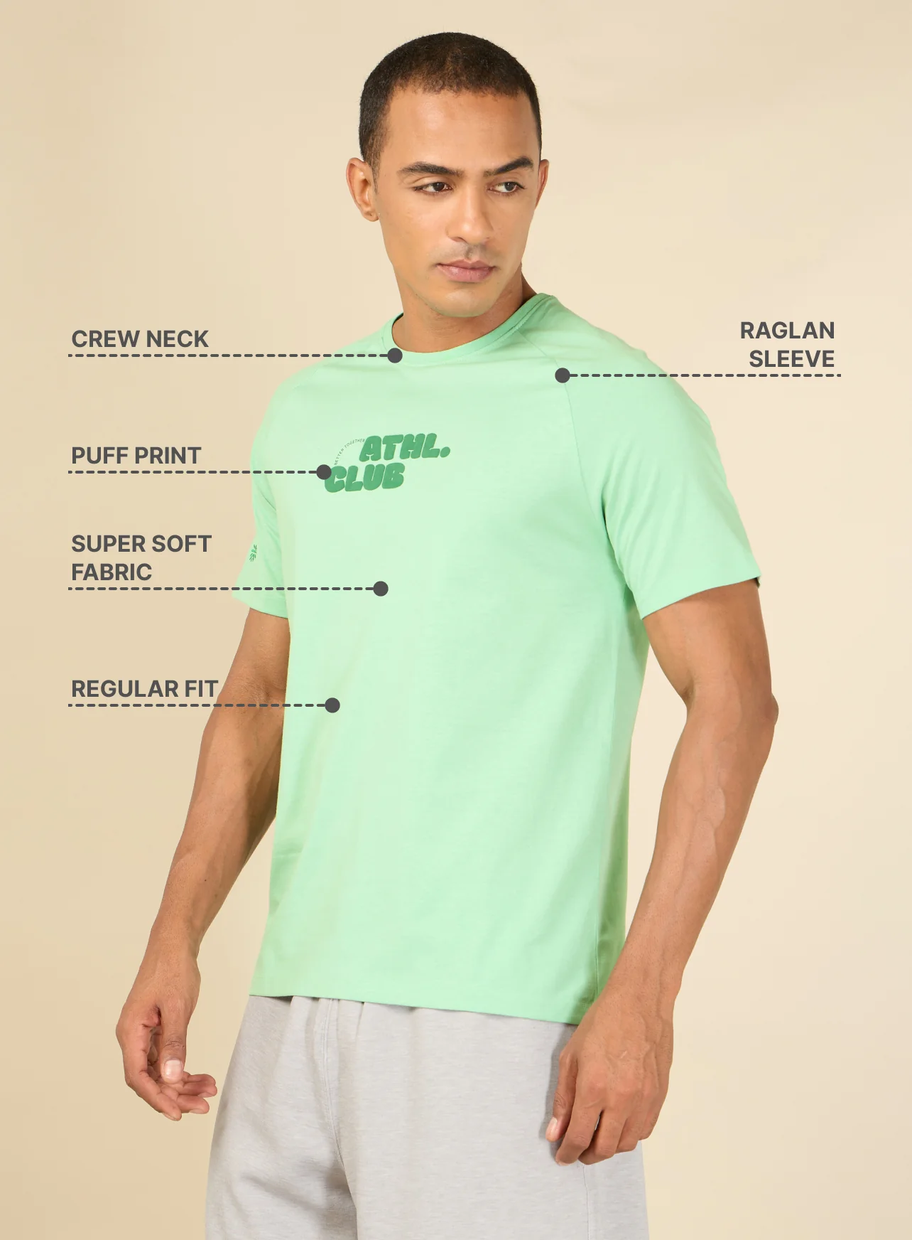 Men Ath. Club Green T-shirt - Image 4