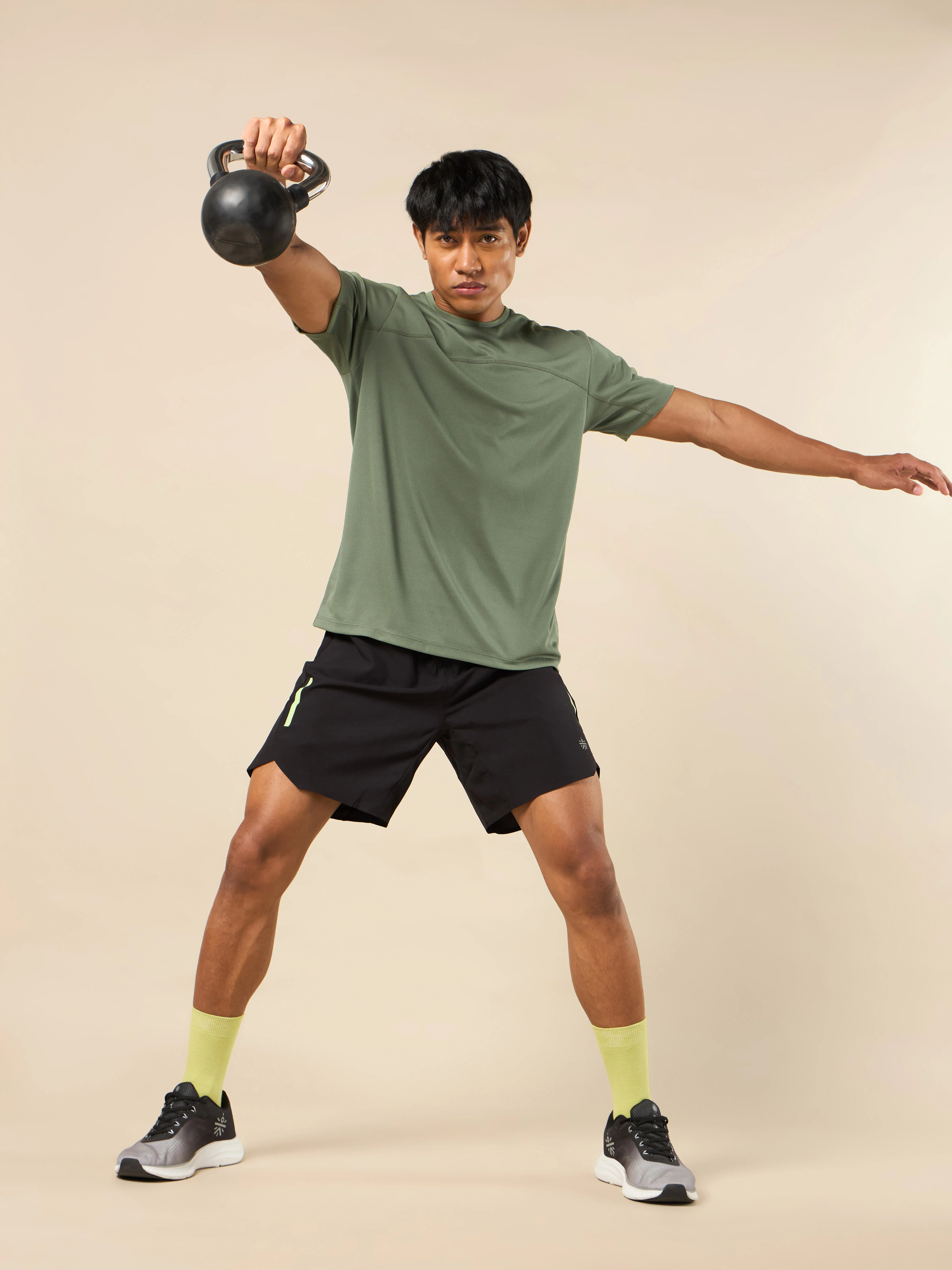 Men Olive Gear Up Performance T-shirt - Image 2