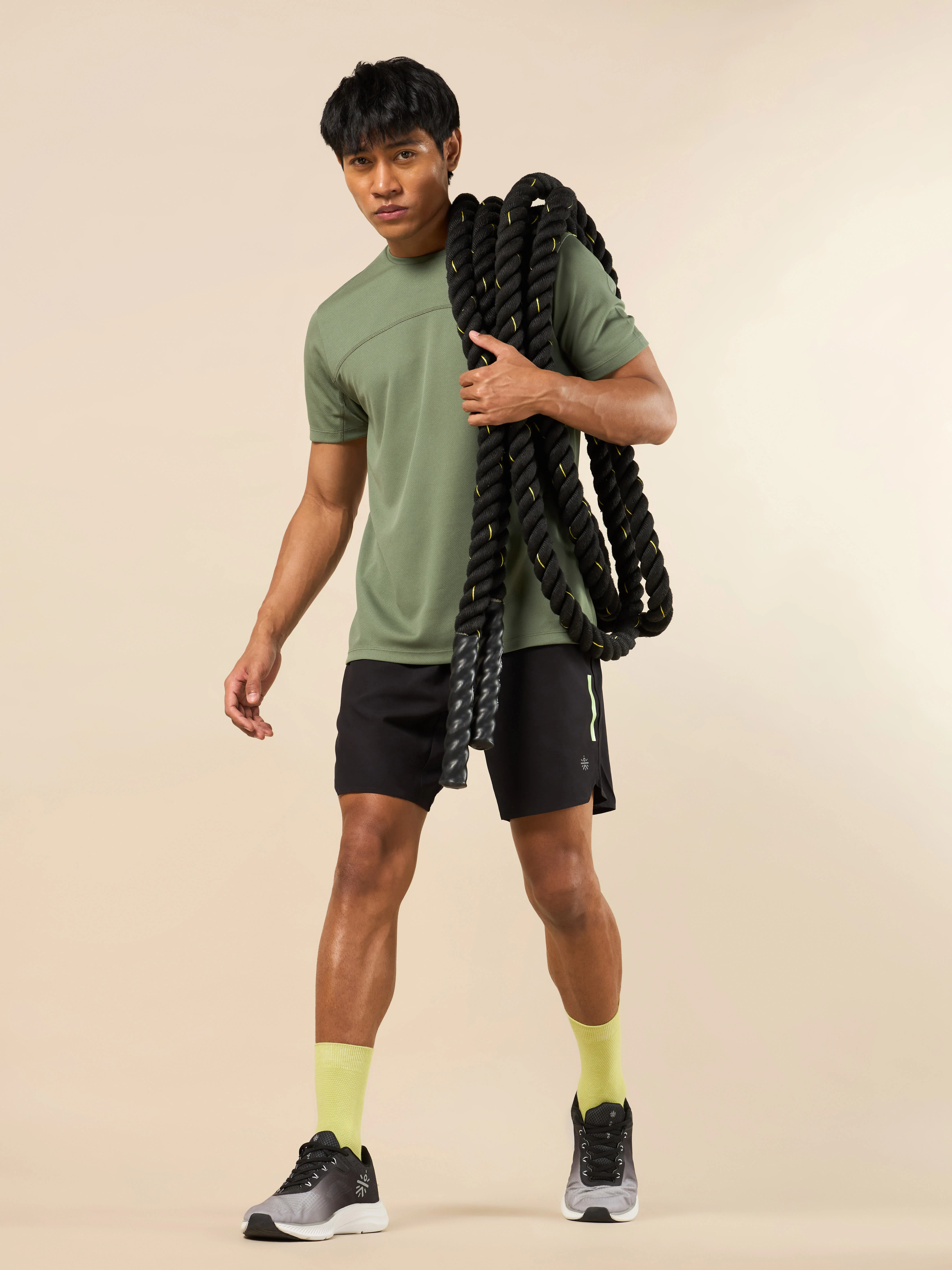 Men Olive Gear Up Performance T-shirt - Image 3