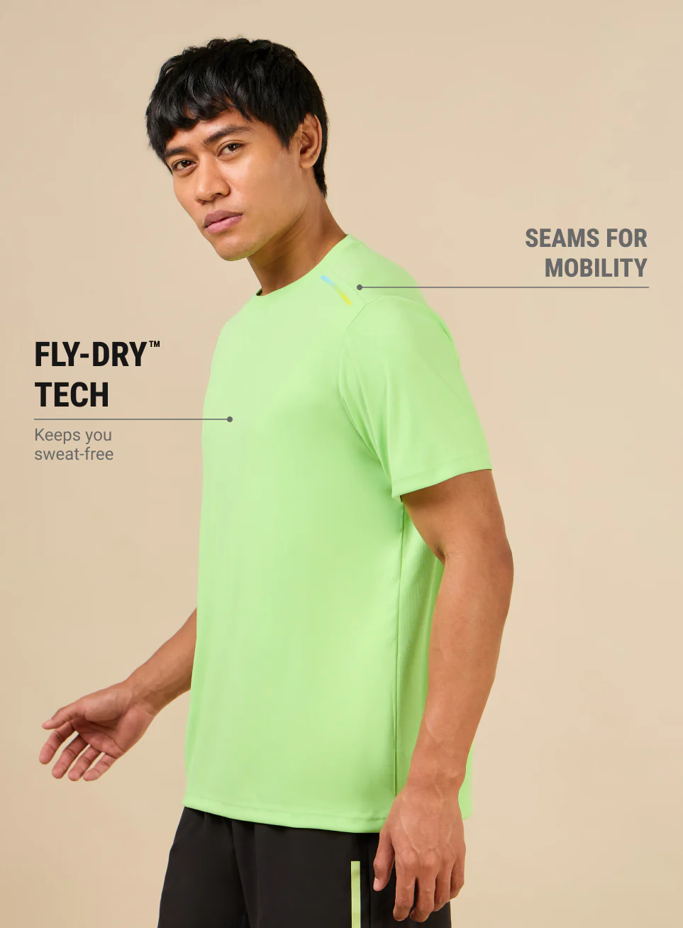 Men's All Round Green Workout T-shirt - Image 5