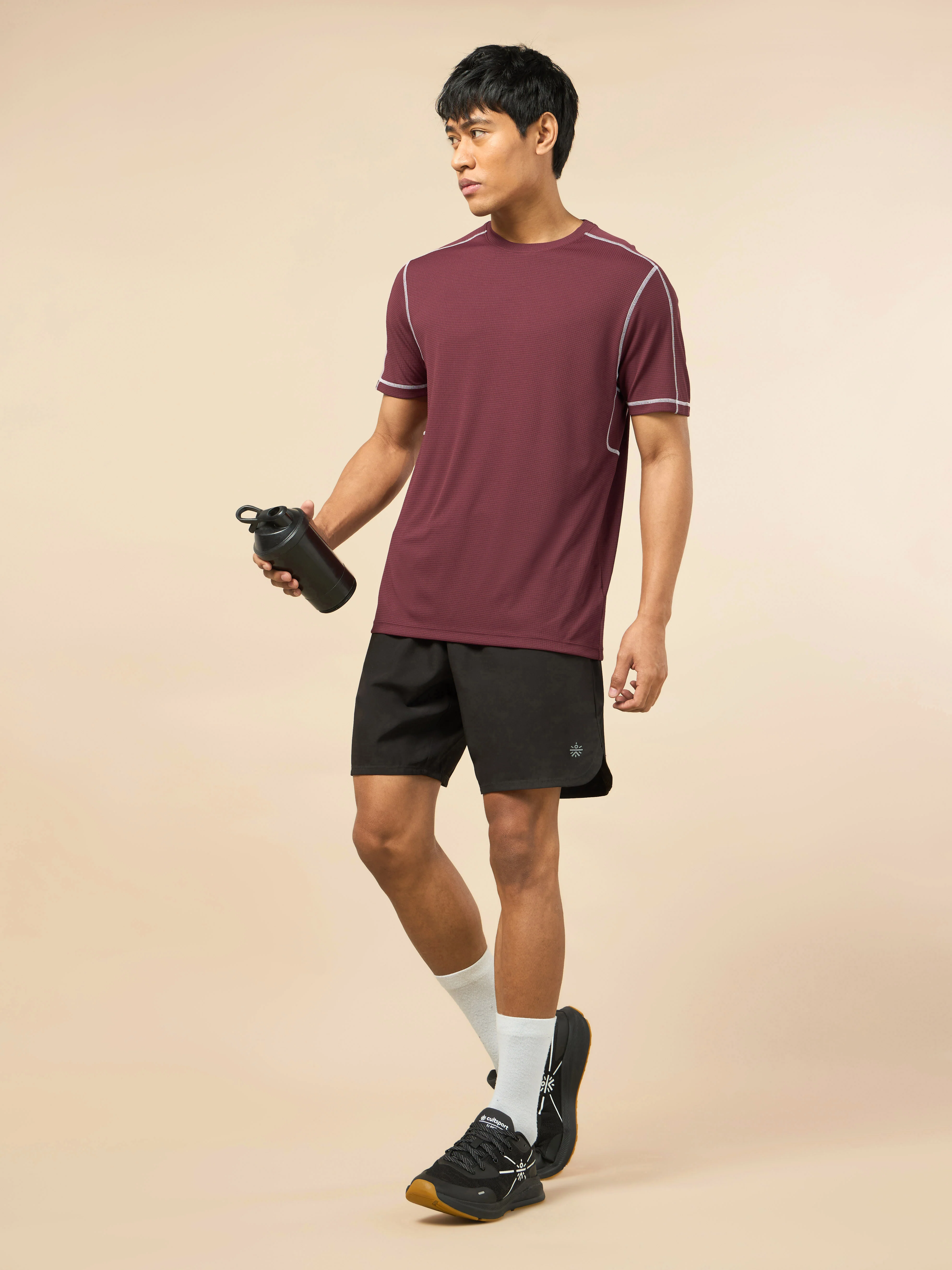 Men's All Round Red Workout T-shirt - Image 2