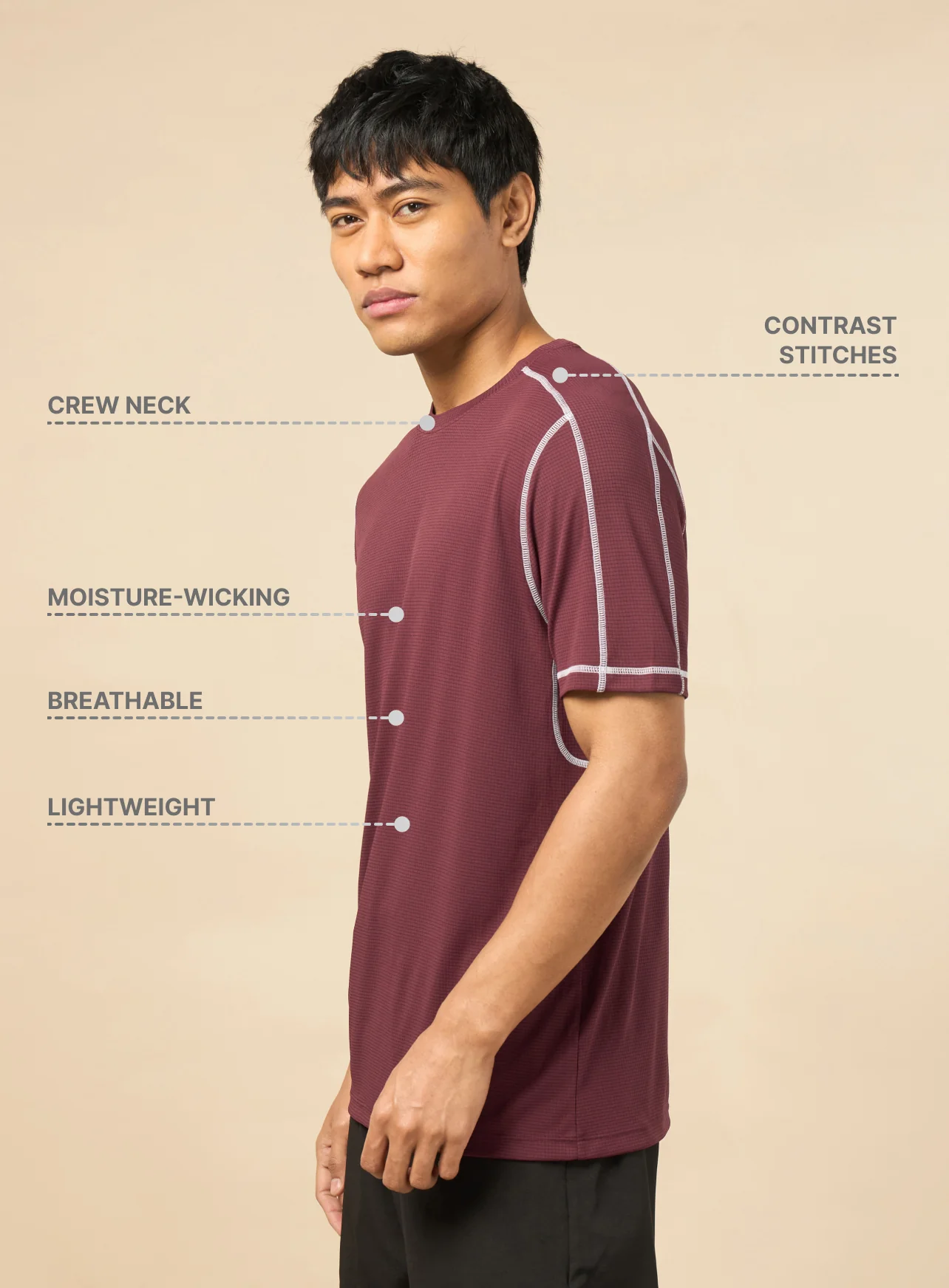 Men's All Round Red Workout T-shirt - Image 5