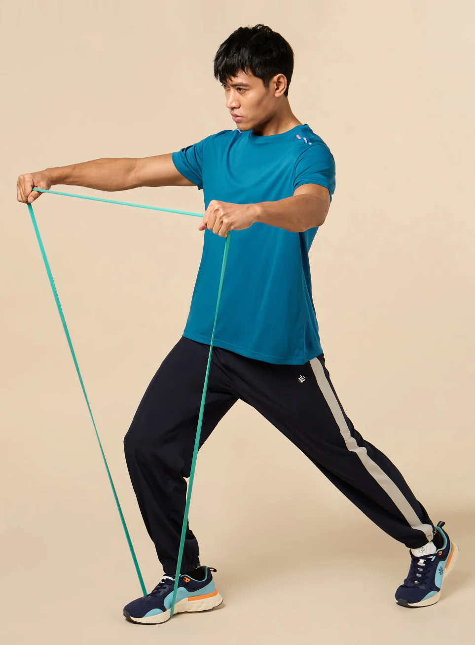 Men's All Round Teal Workout T-shirt - Image 2