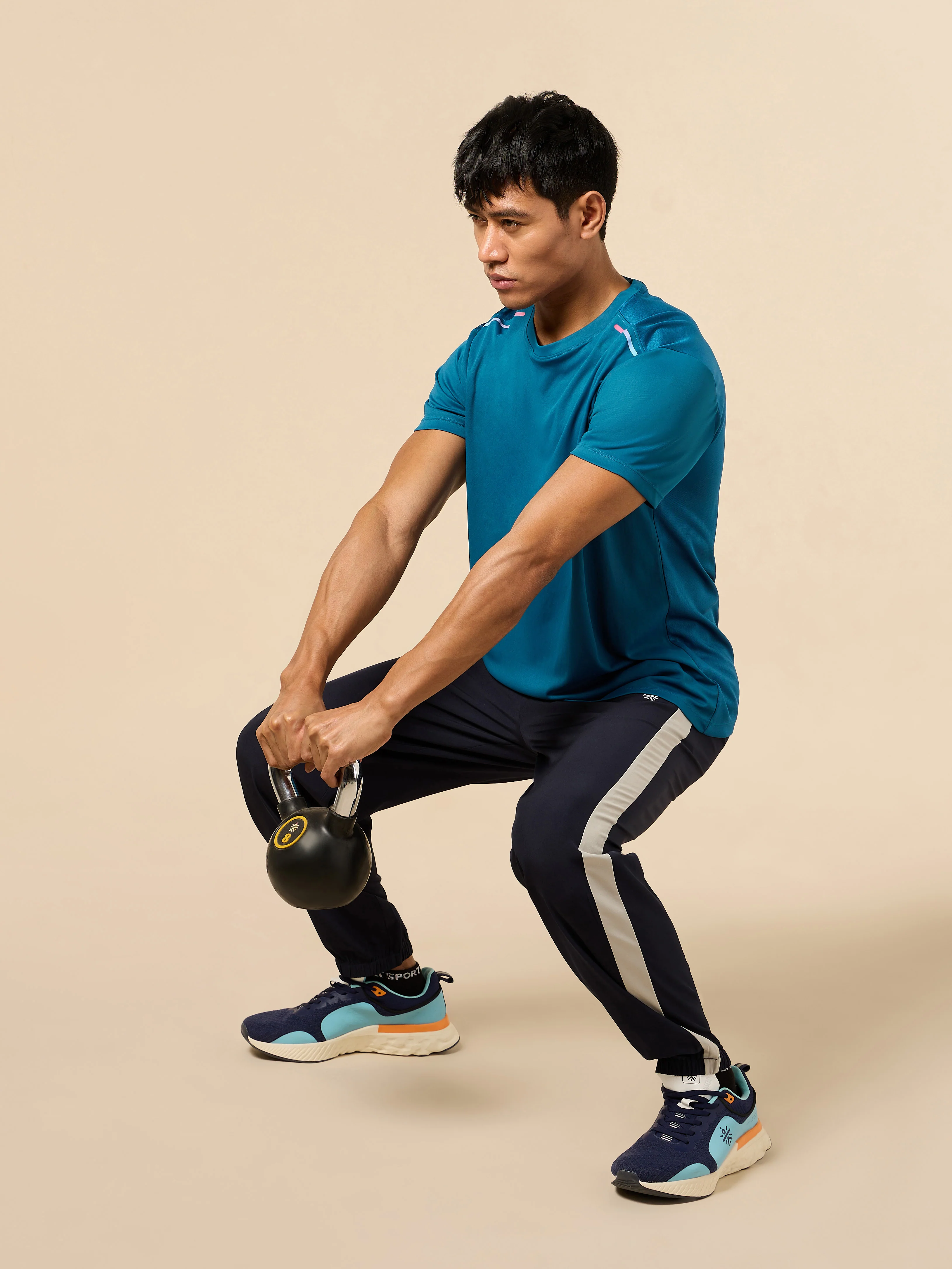 Men's All Round Teal Workout T-shirt - Image 3