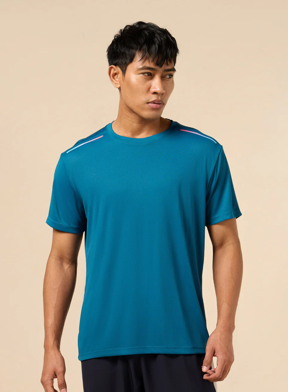 Men's All Round Teal Workout T-shirt - Image 4