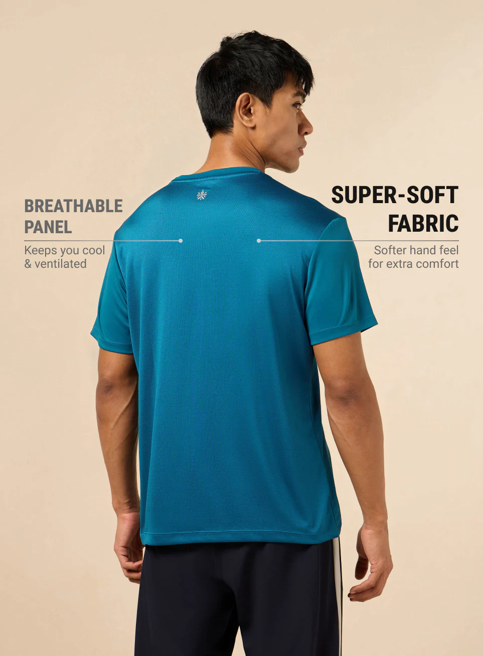 Men's All Round Teal Workout T-shirt - Image 6