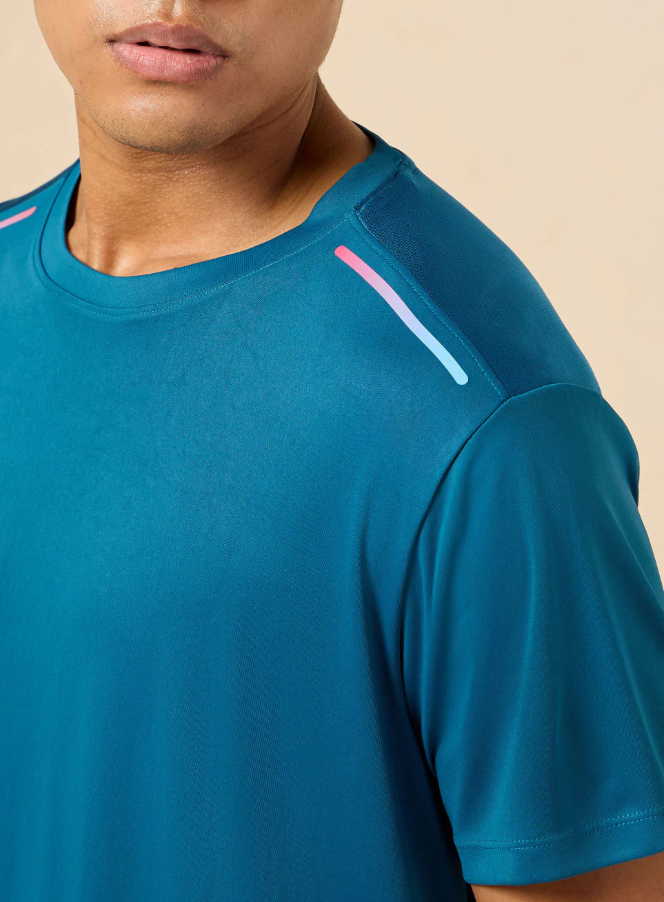 Men's All Round Teal Workout T-shirt - Image 7
