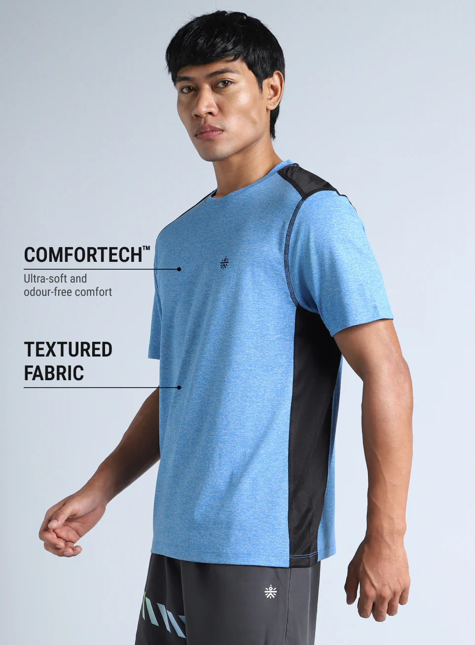 Men's Amp Up Blue Comfortech T-shirt - Image 5