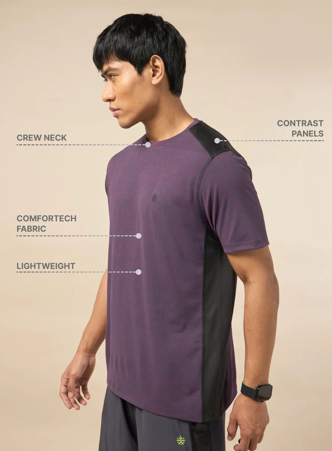 Men's Amp Up Purple Comfortech T-shirt - Image 5