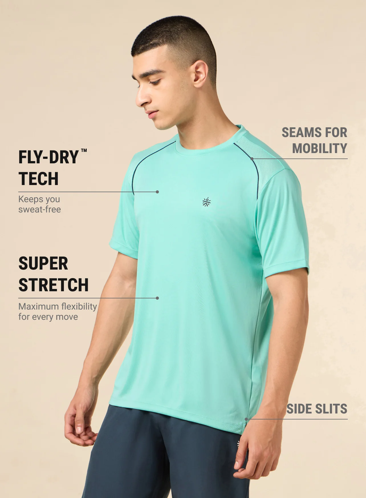 Men's Aqua All Sport Training T-shirt - Image 4