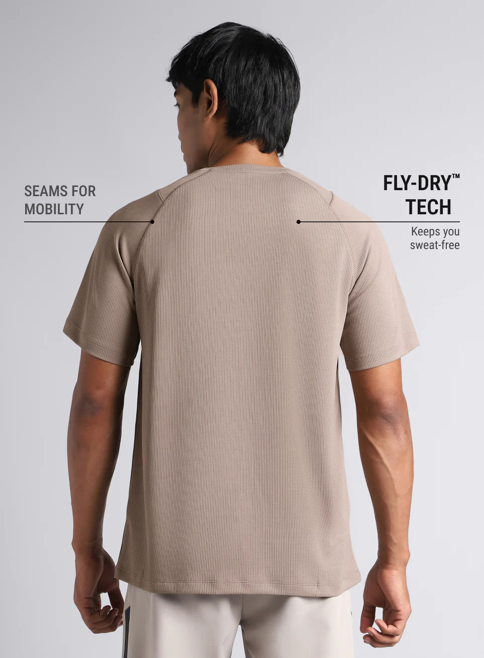 Men's Beige All Format Training T-shirt - Image 6