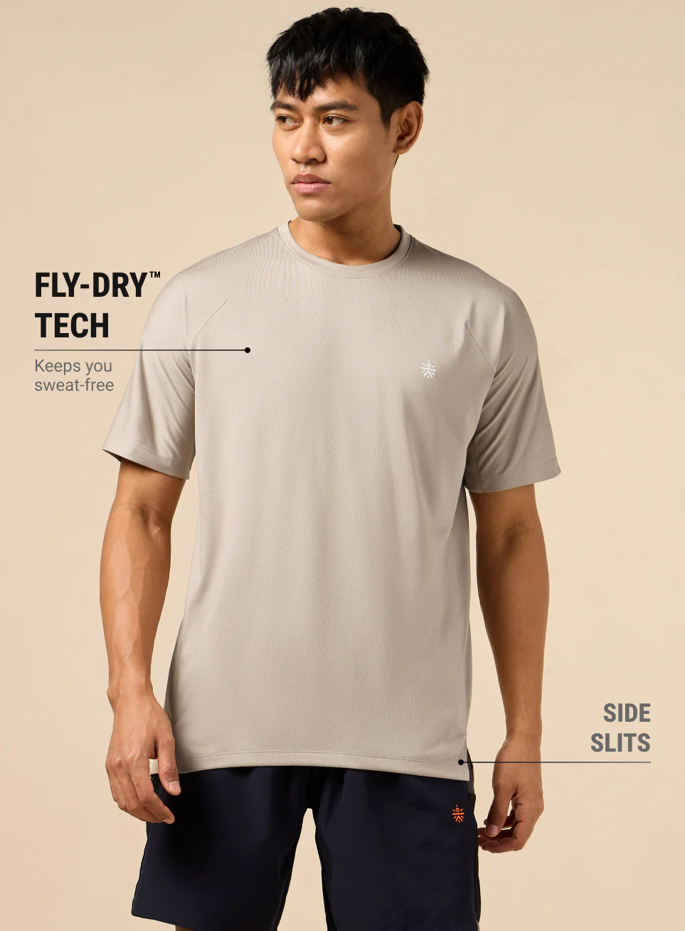 Men's Beige Functional Training T-shirt - Image 4