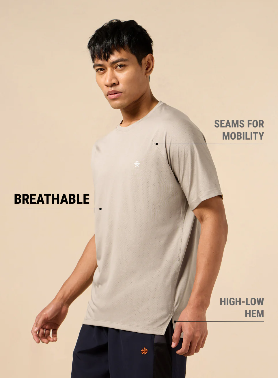 Men's Beige Functional Training T-shirt - Image 5